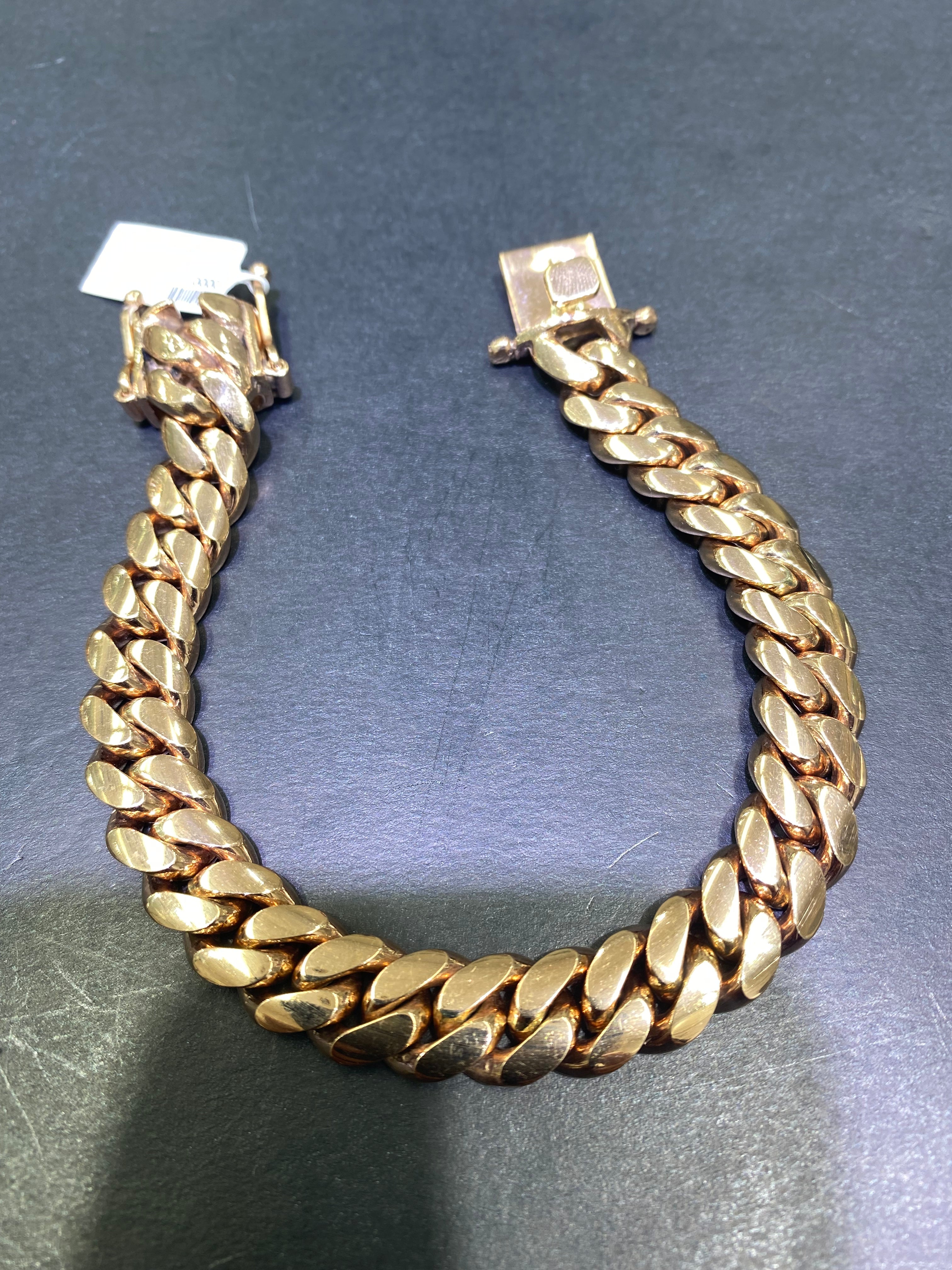 new 10k rose gold handmade miami cuban link bracelet