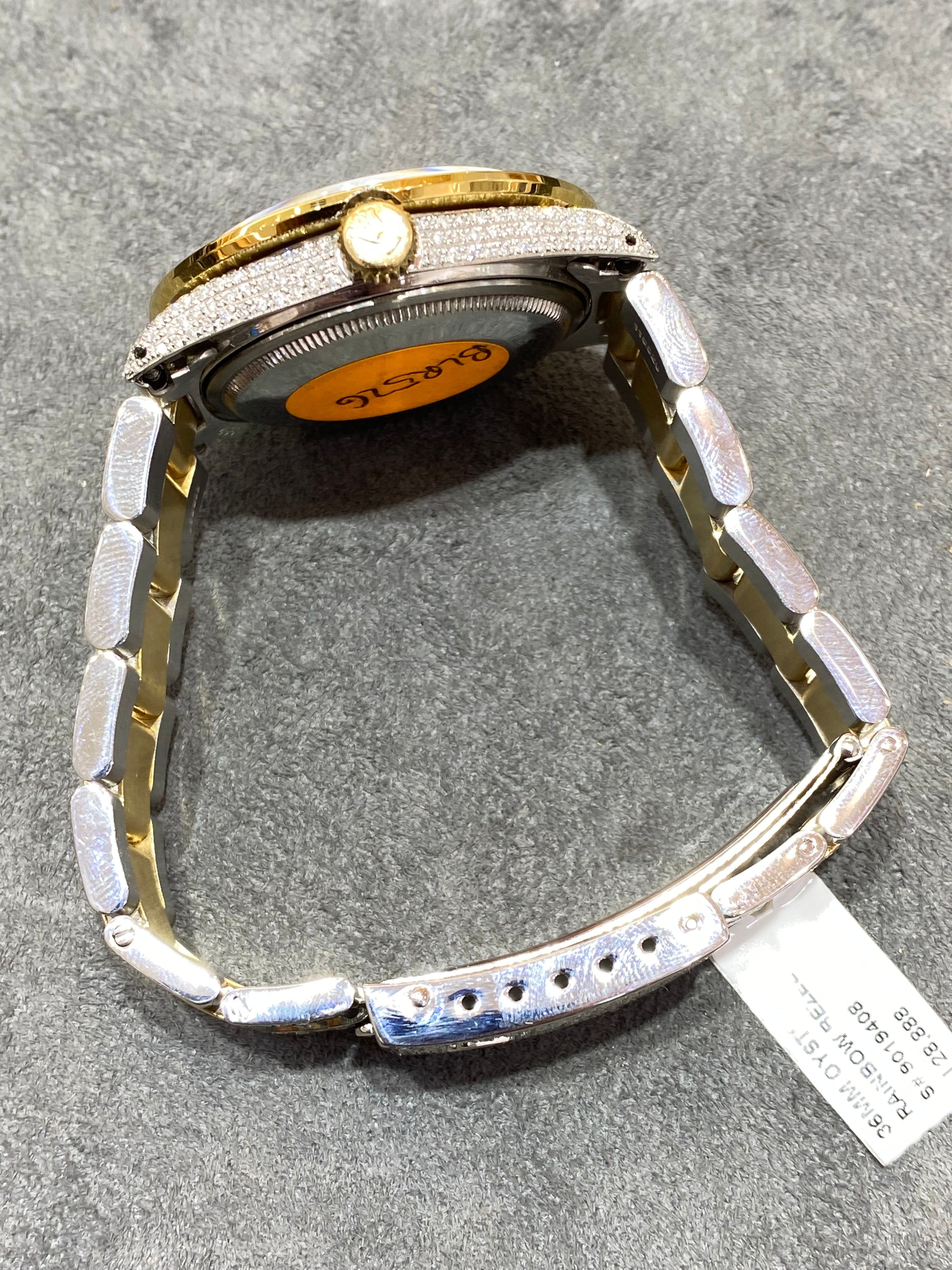 iced out datejust rainbow rolex