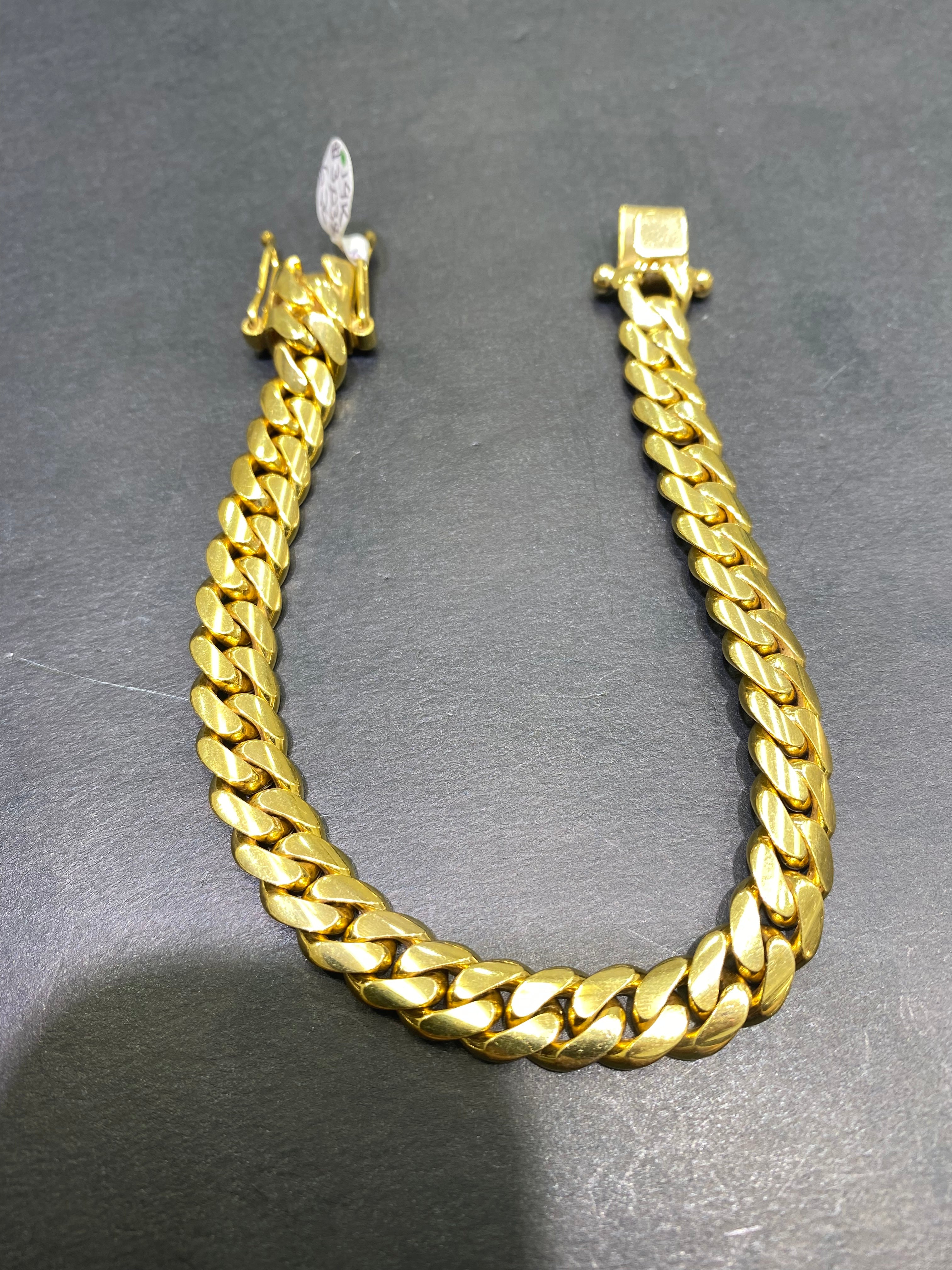 new 14k handmade solid miami cuban link bracelet 