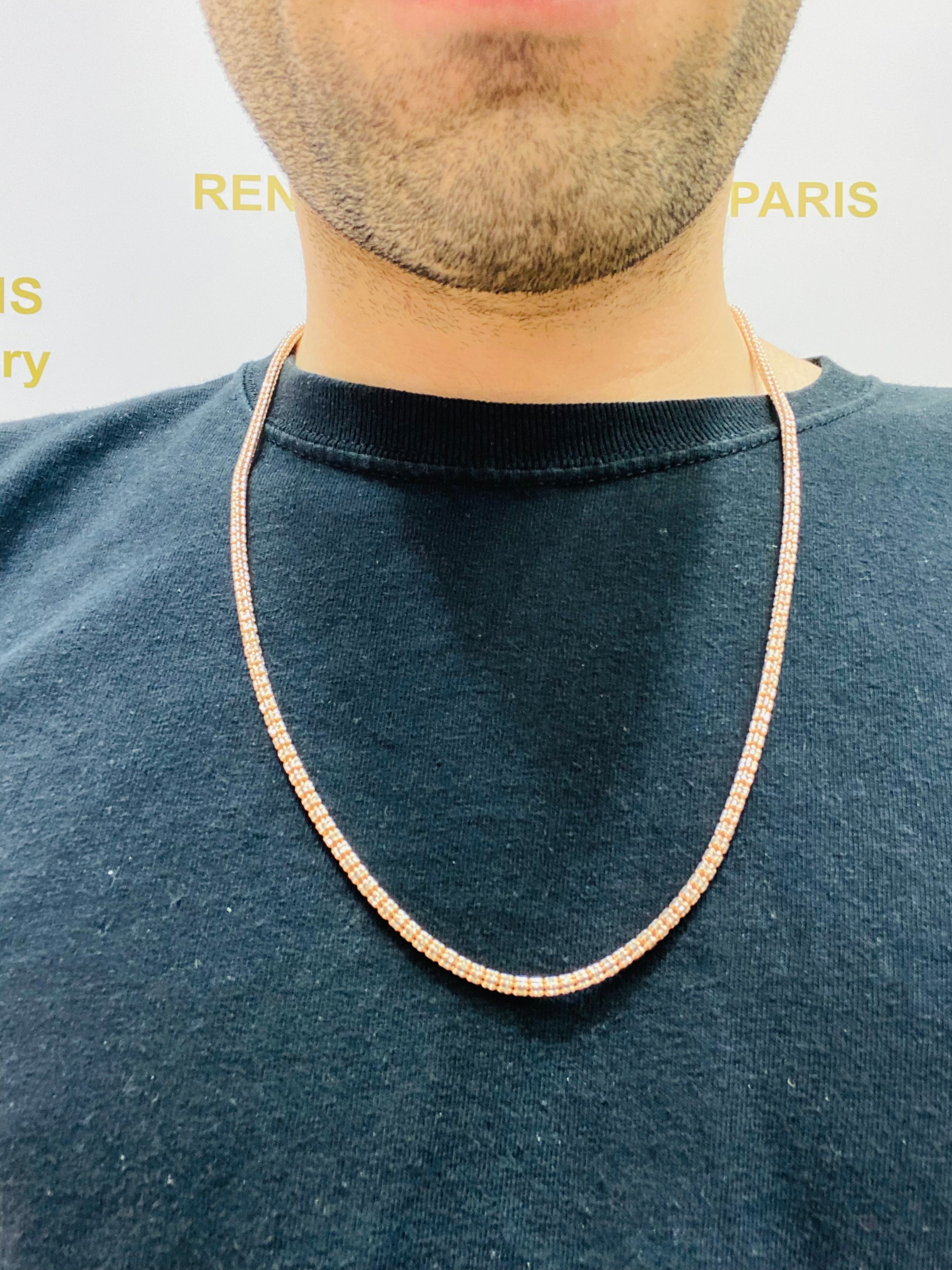 new 10k rose gold diamond cut italian chain