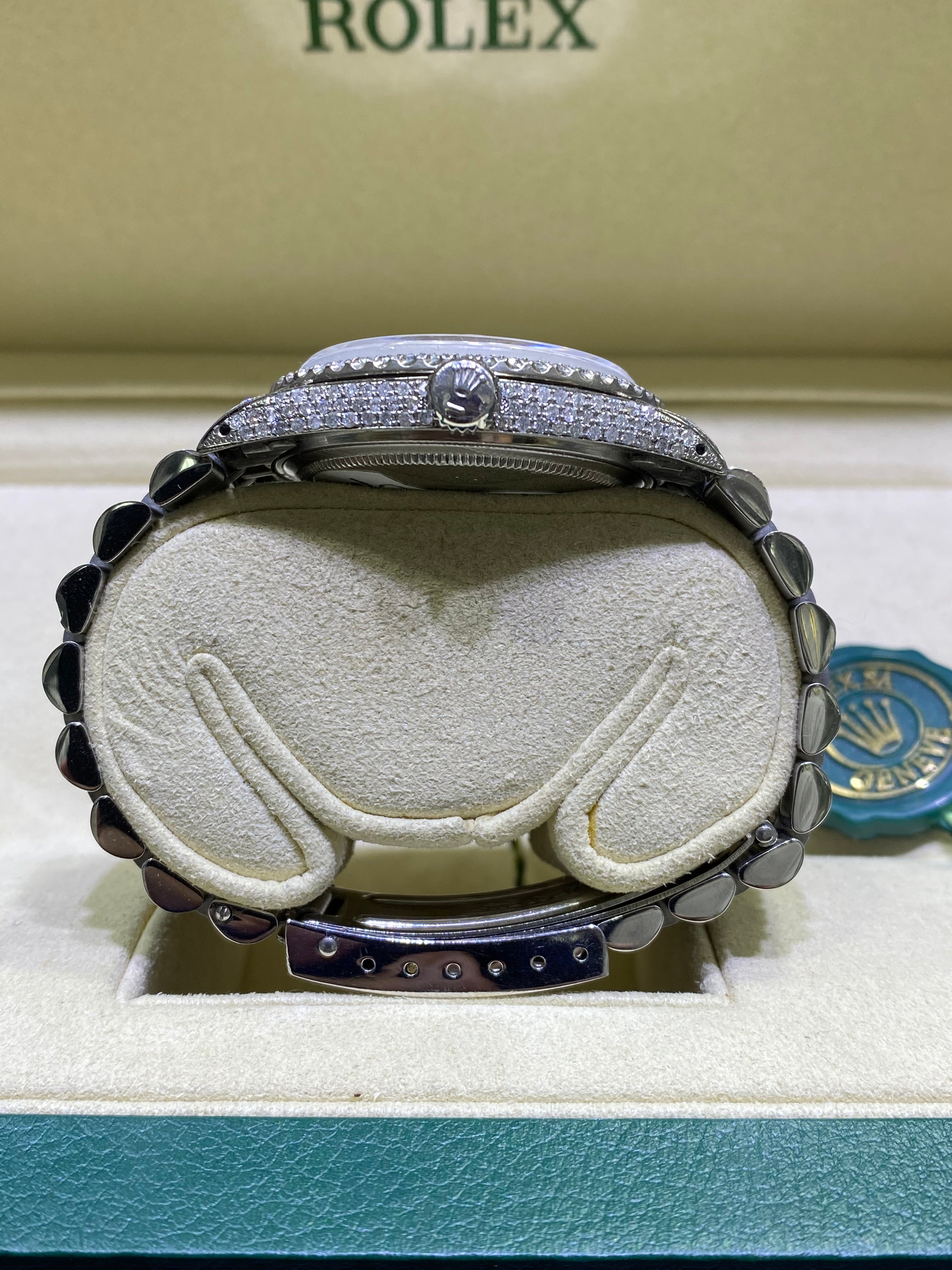 36mm rolex โiced bustdown โ 15cts natural diamond ๐ vs1