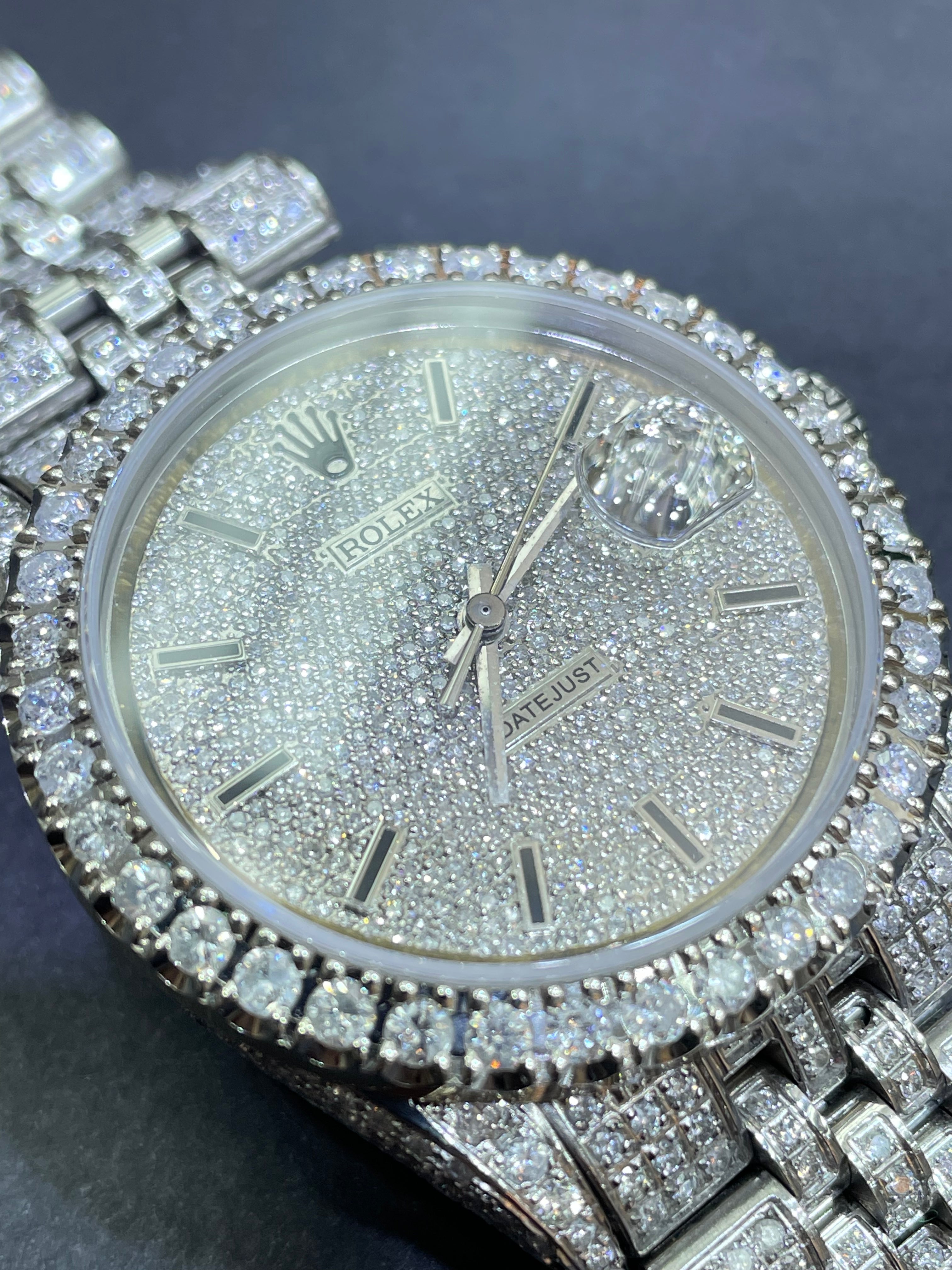 Iced Out Rolex 36mm 15cts Vvs1 “Iced Bust Down” Stick Dial