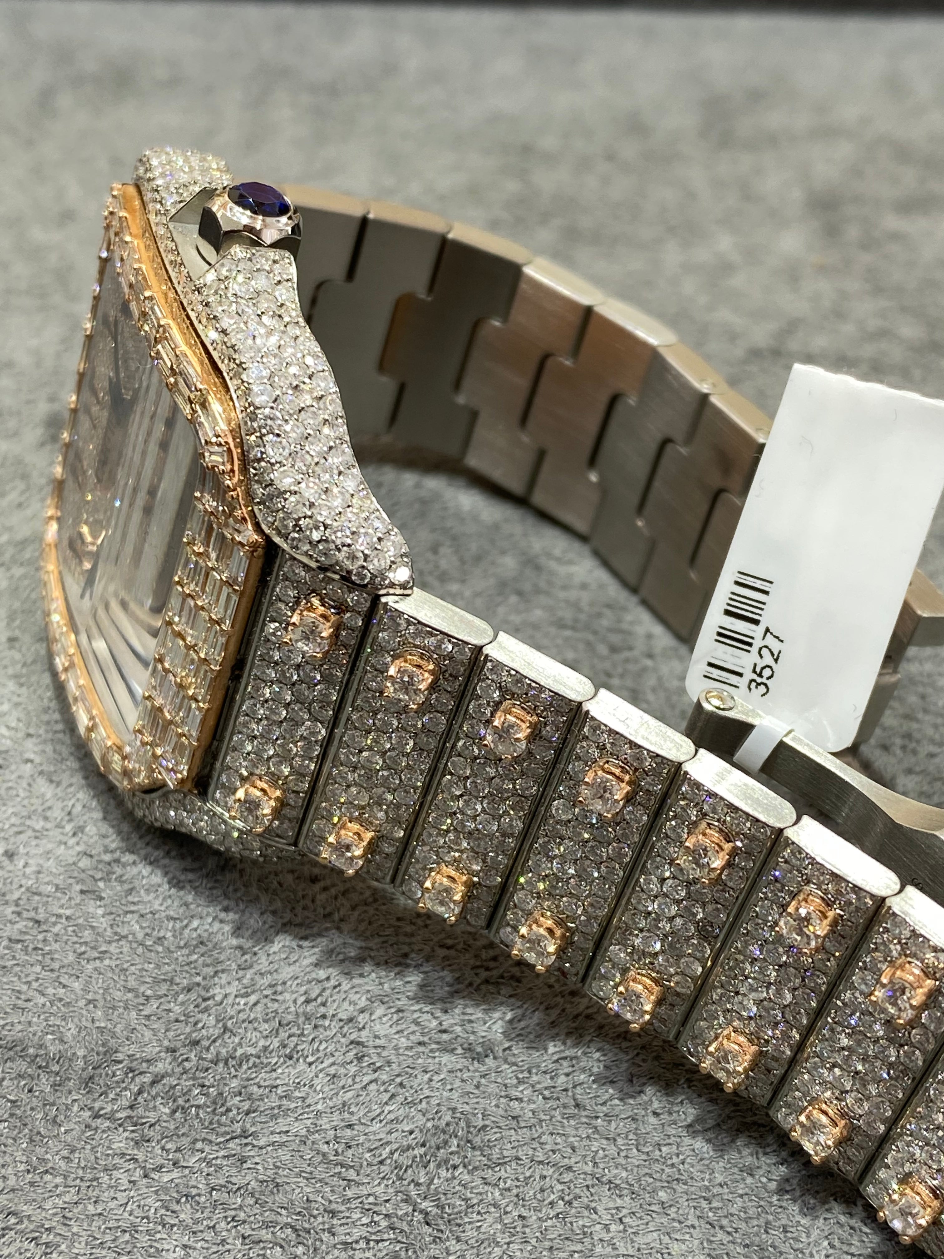 new 41mm cartier santos xl"iced bustdown" watch ๐ on screws 29 cts.t.w.๐ฅdial 1of1