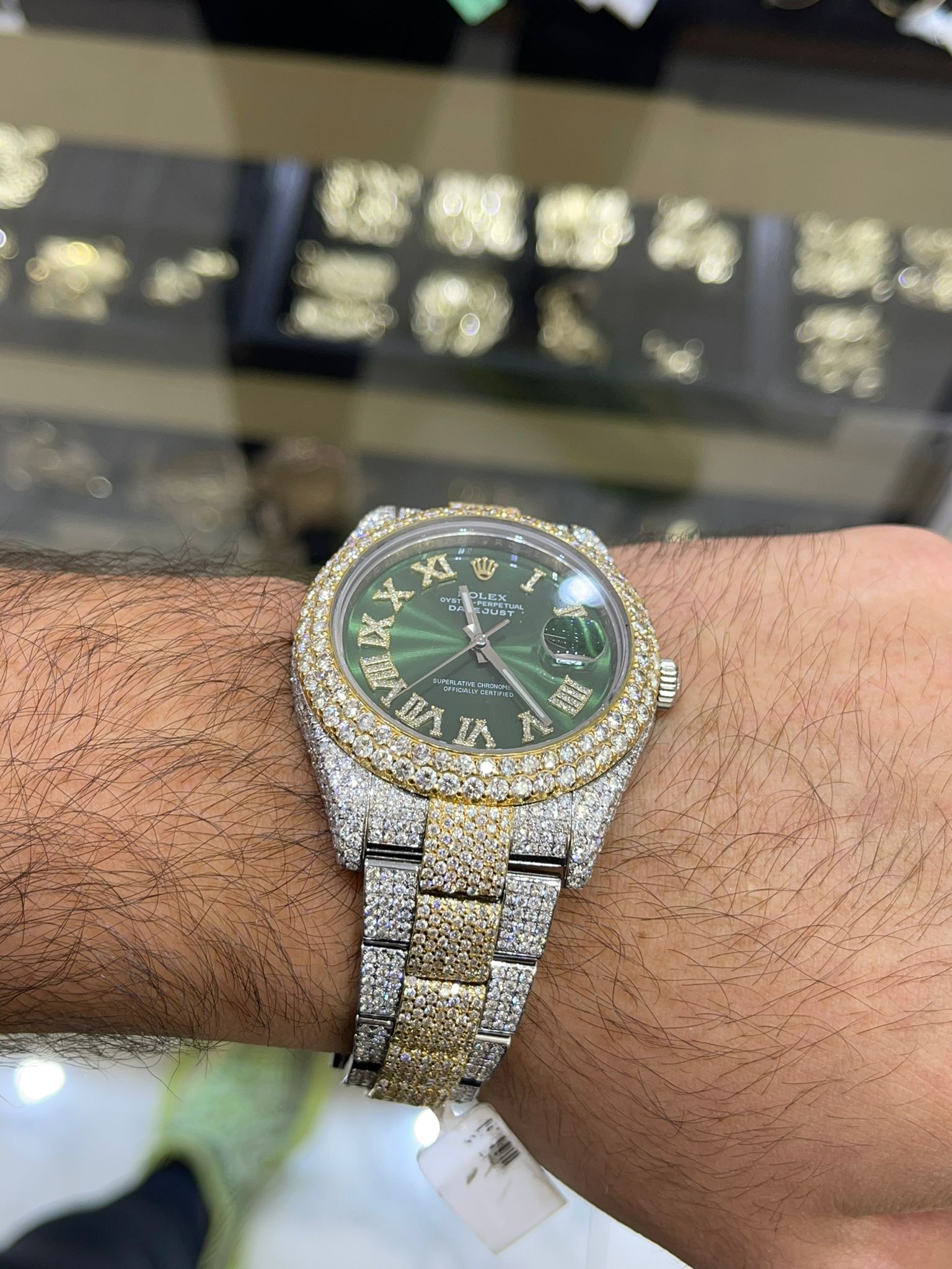 41mm rolex 2019 #126300 2x bezel 2-tone 18k 29cts.t.w vs-1
