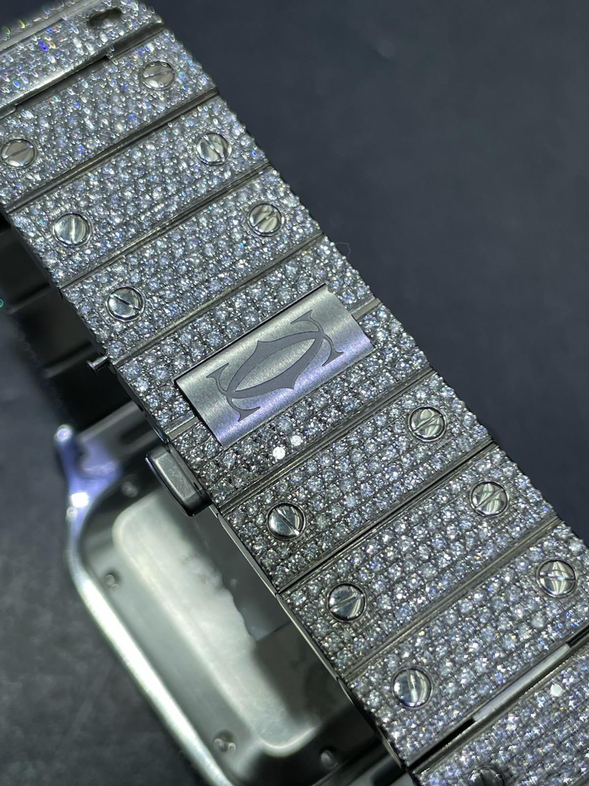 iced out cartier watch baguette cartier watch "iced bust down" 22 cts t.w. vs1 natural diamonds