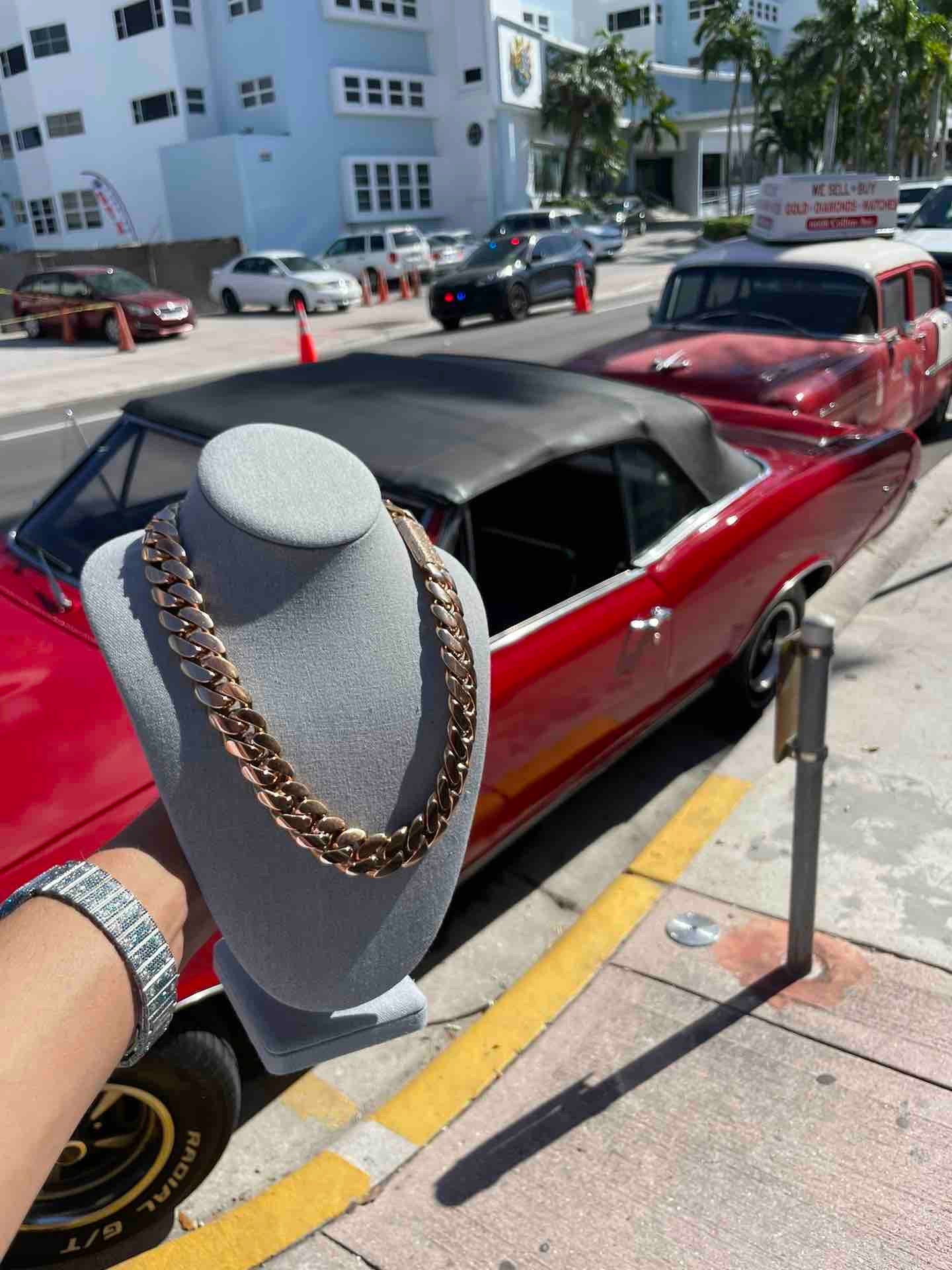 rose gold miami cuban link at renee de paris jewelry miami beach