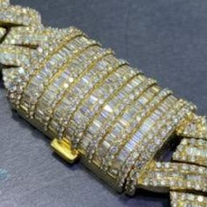60 cts.t.w. baguette vs-1 miami cuban link,525 grams ,27mm,22 inches