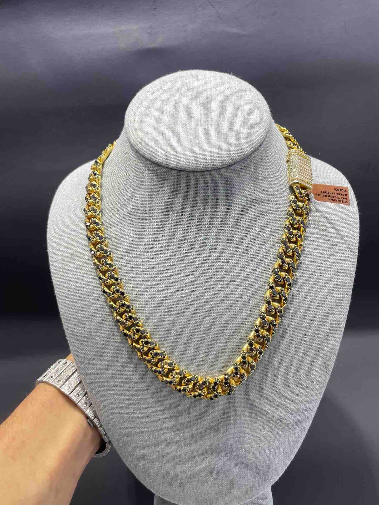 ICED OUT BLACK DIAMOND CUBAN LINK