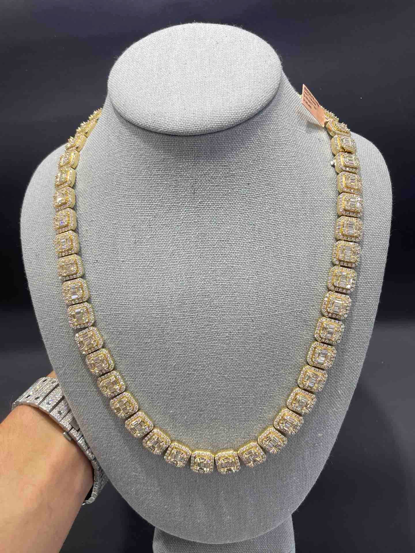 Iced out sale baguette chain