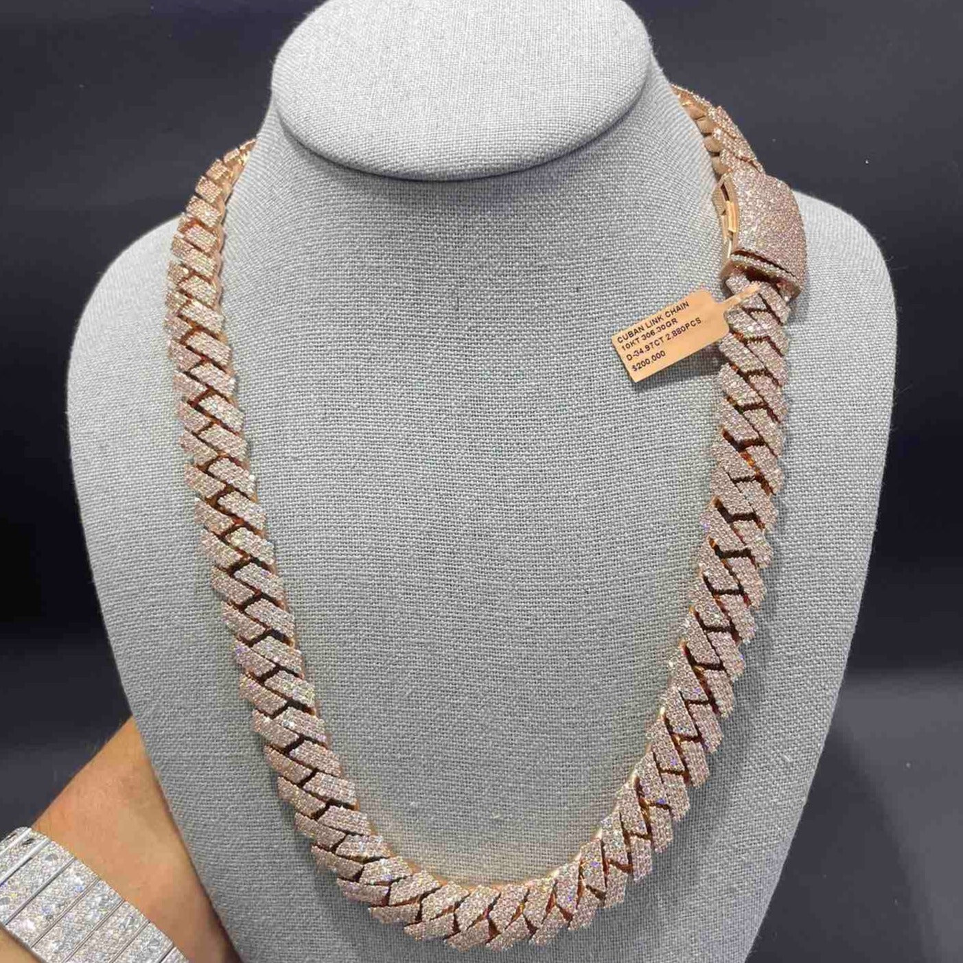 Buy Cuban Chain VVS 10K ROSE GOLD CUBAN CHAIN 35cts NATURAL