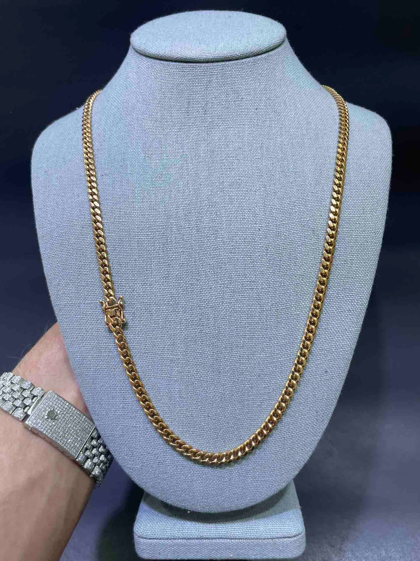 "Rose Gold Miami Cuban Link Chain 10k"