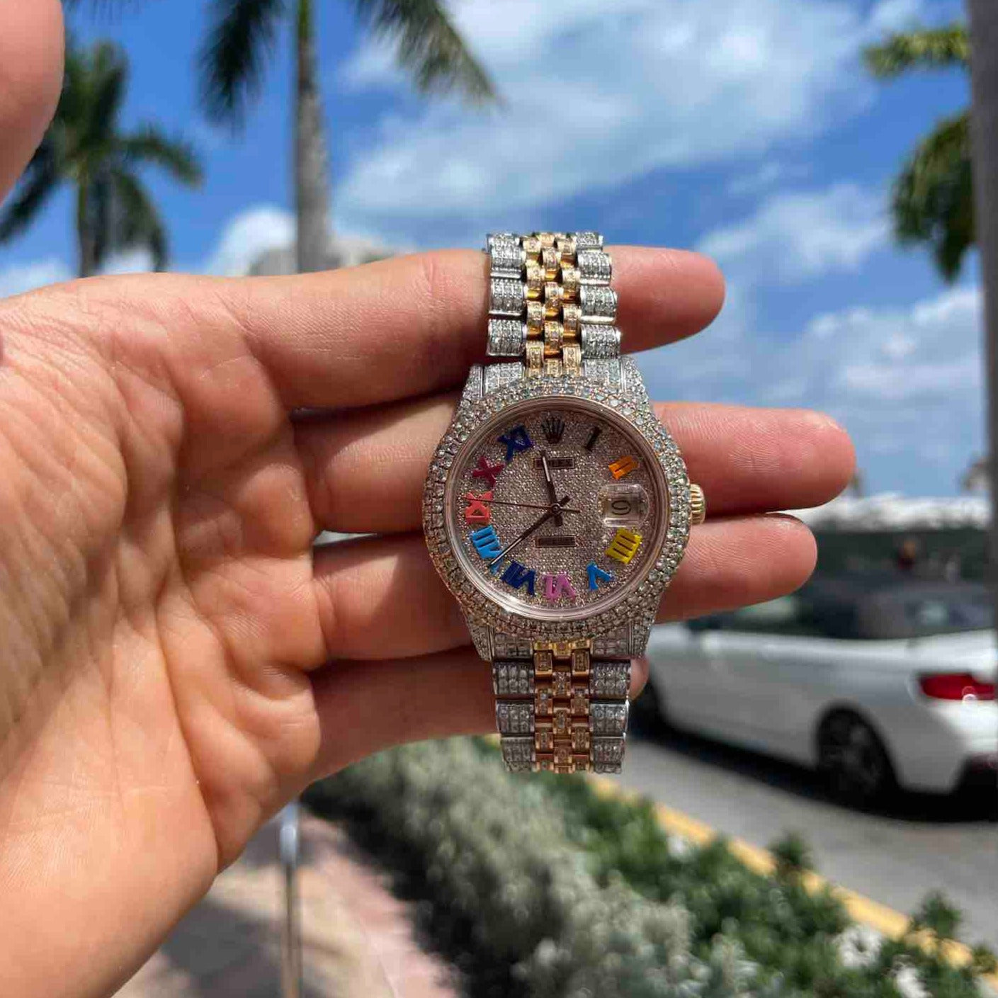 bust down rolex rainbow