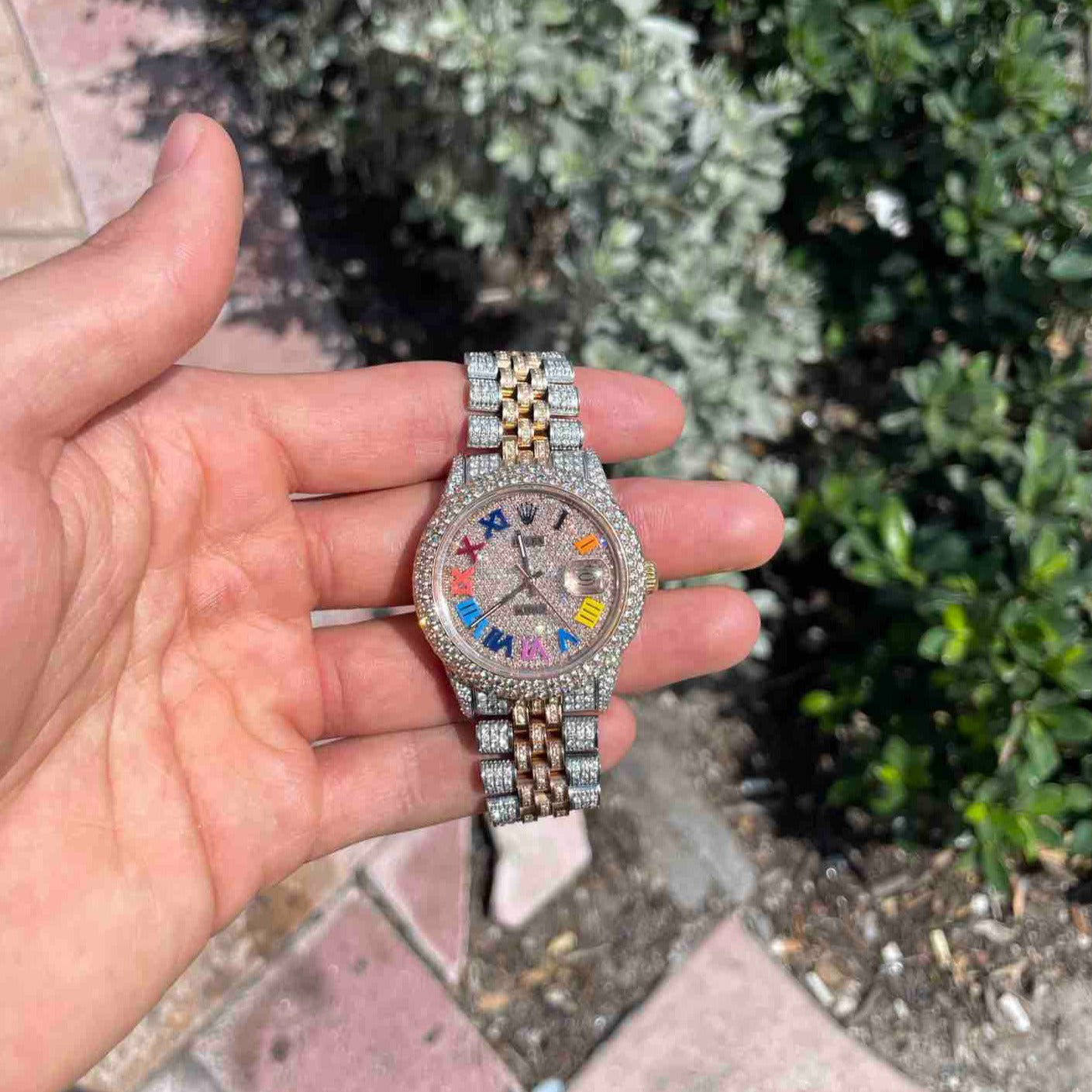 bust down rolex rainbow