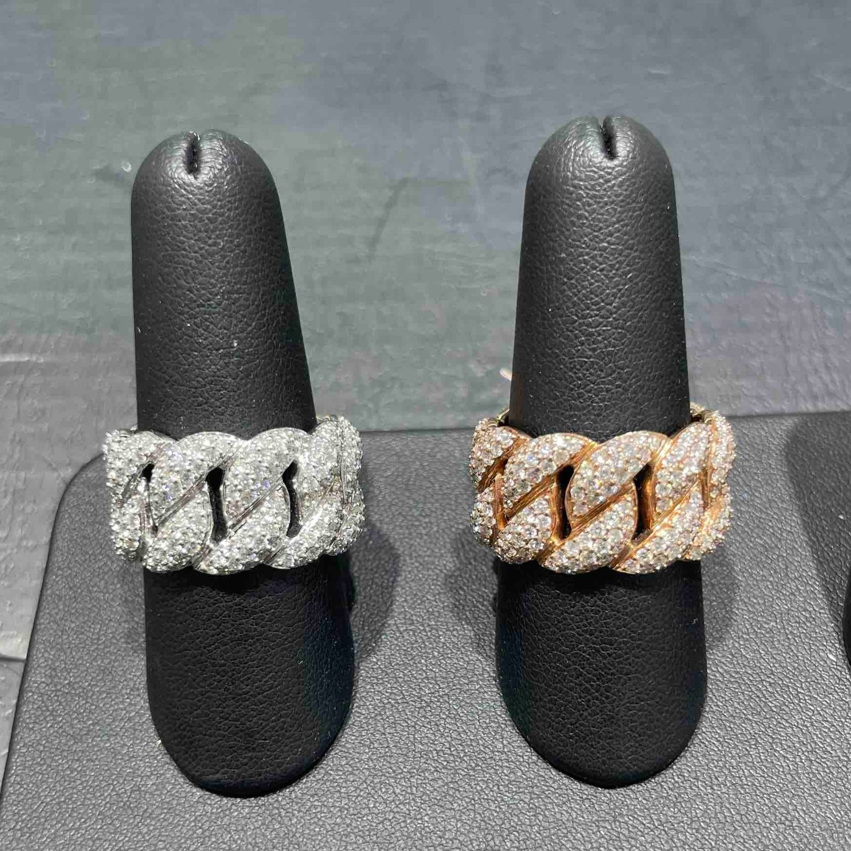 14k HANDMADE ROSE GOLD ICED MIAMI CUBAN LINK RING