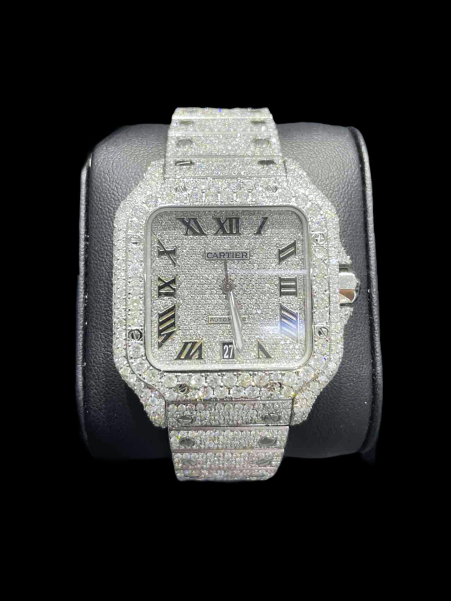iced out cartier watch