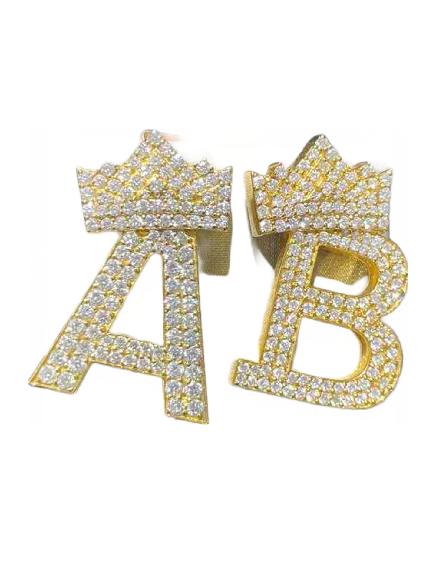 14k "Iced Out Pendant" VS1 Diamond Bust Down Initial Charm 14 grams and 2.75 ct (103pcs, F+) of Natural Diamonds available in any letter in the alphabet