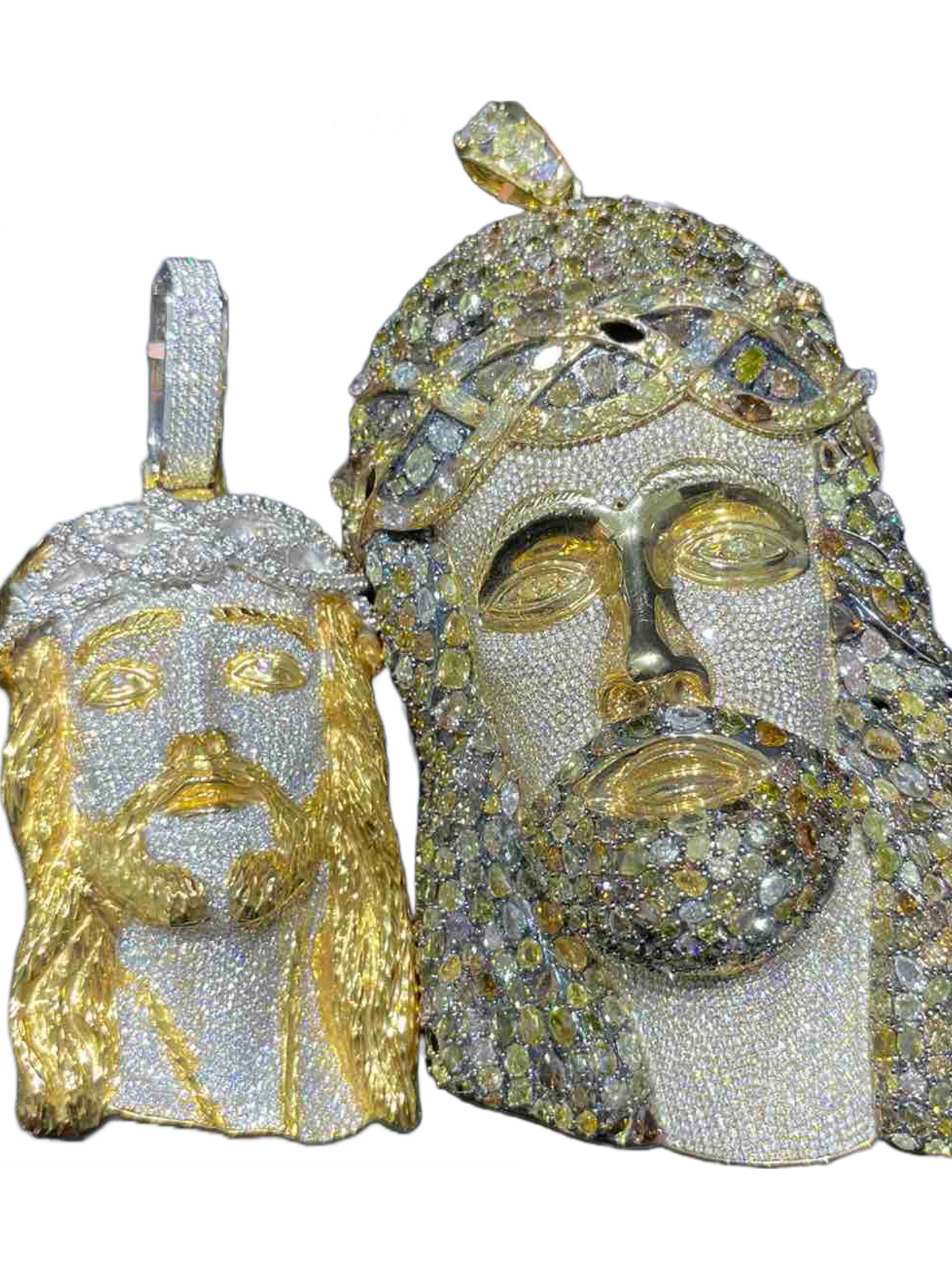 14k Diamond Jesus Charm Yellow Gold Success