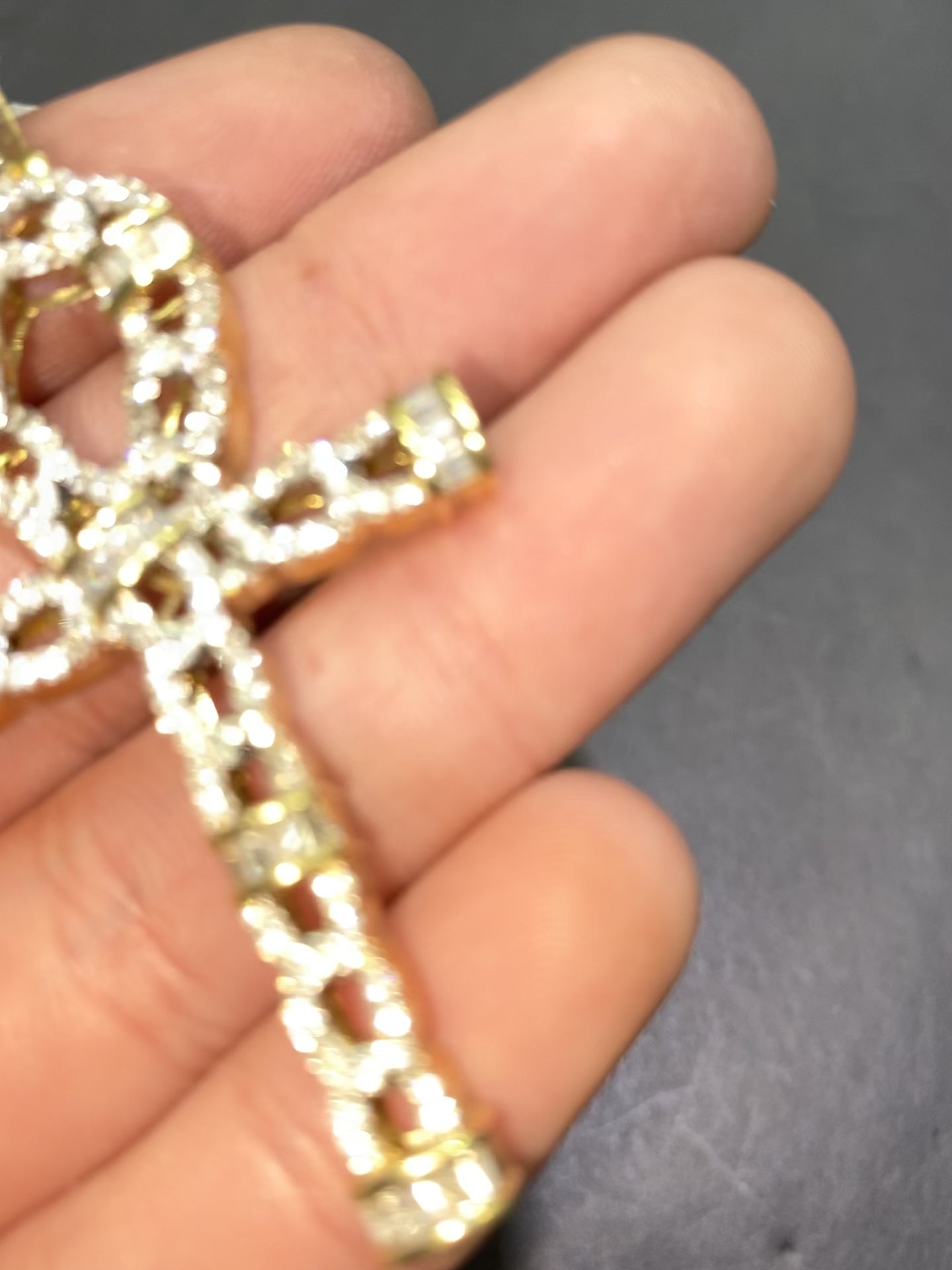 14k "iced out" Egyptian Cross Pendant vs1 natural diamonds 1.3 ct t.w. 10 grams of 14k Gold