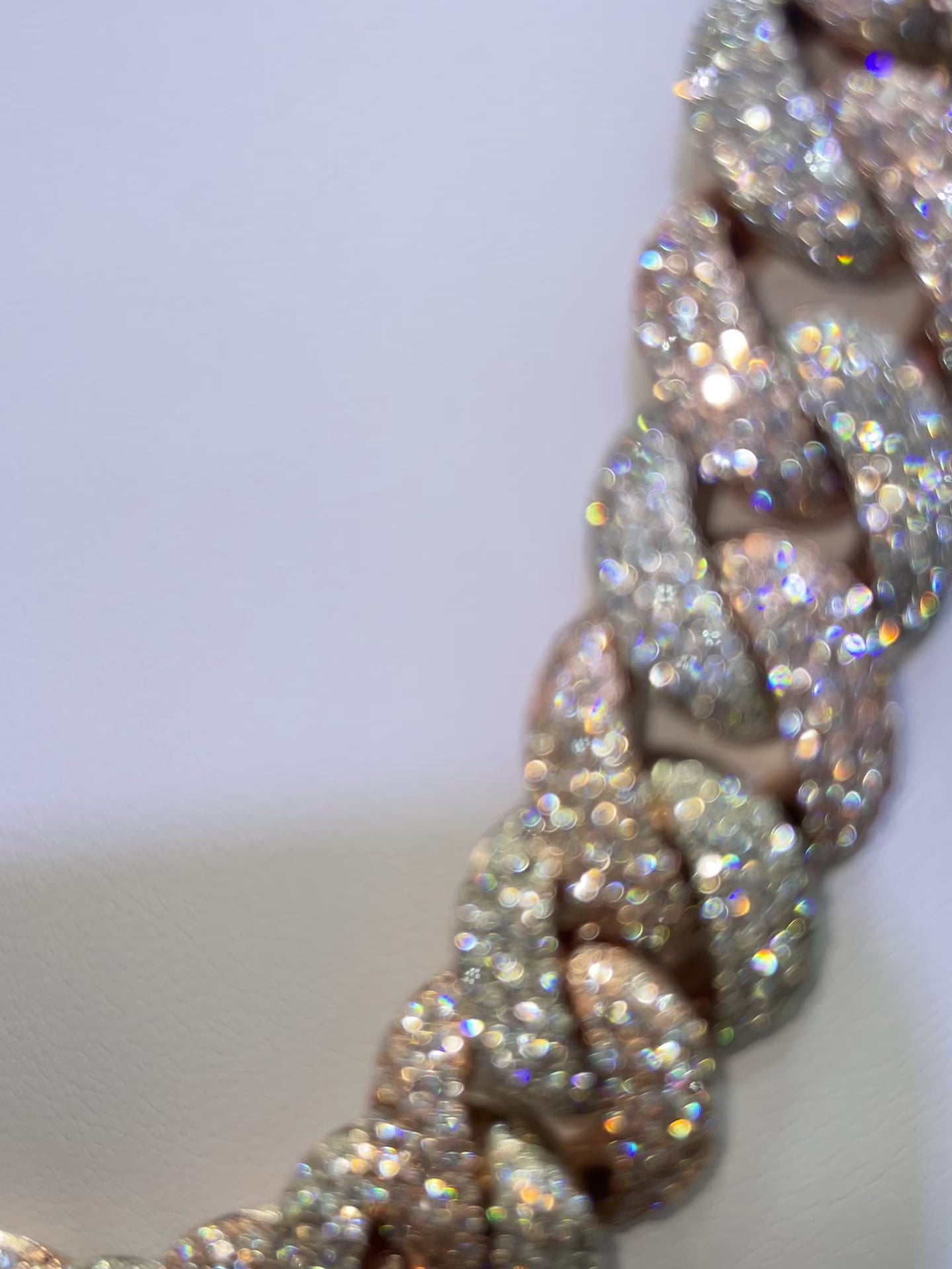 14k "Iced Out Miami Cuban Link" Necklace VVS1 44 CTs t.w. Rose/White ”iced diamond “ 273 grams 14k Gold. 16mm