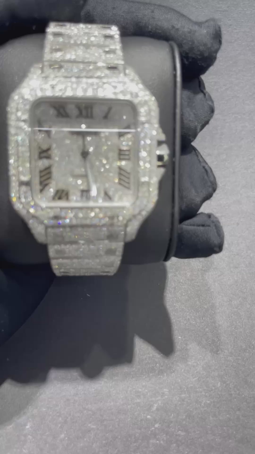 iced out cartier watch