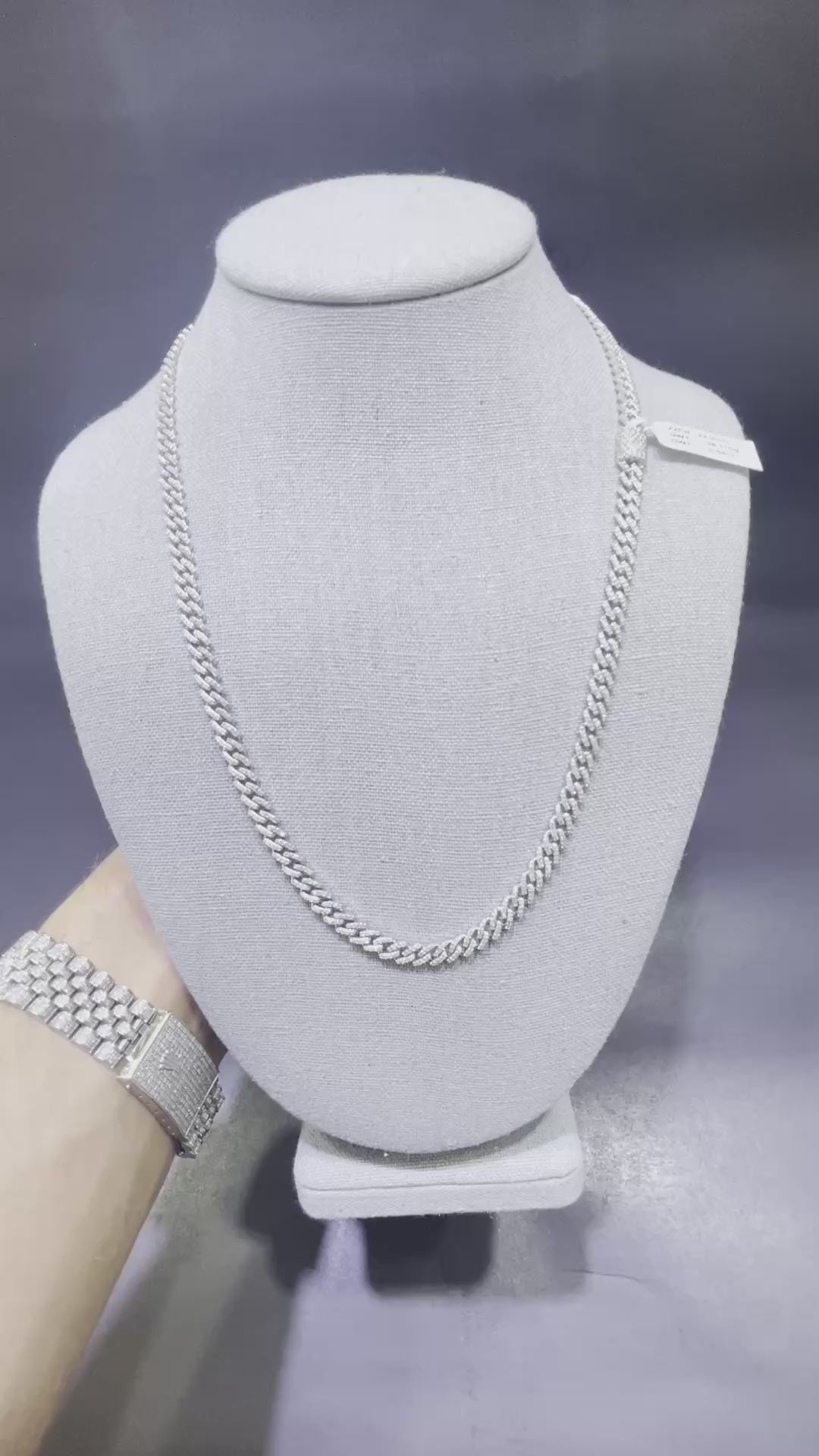White Gold Iced Cuban Link Chain