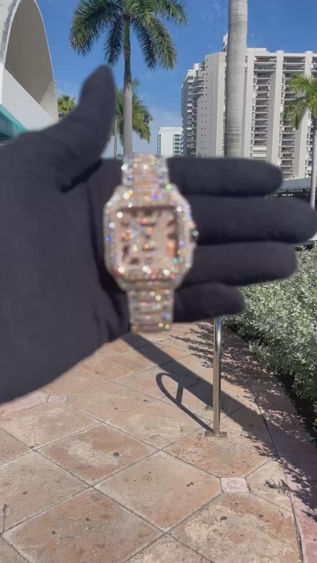 41mm Rose Gold "Iced Bust Down" Cartier Watch