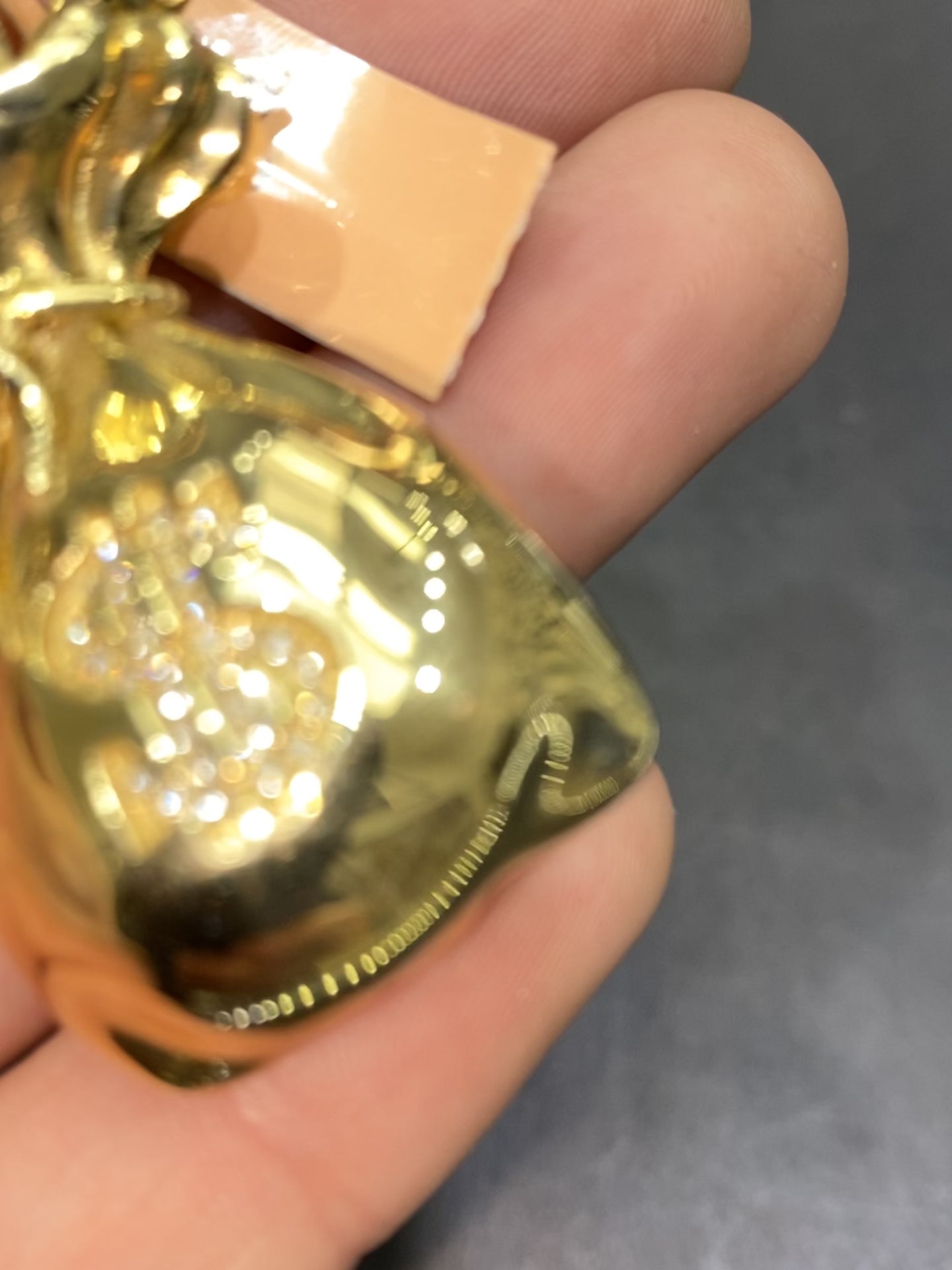 New 14k Vs-1 Money Bags Custom Diamond Pendant