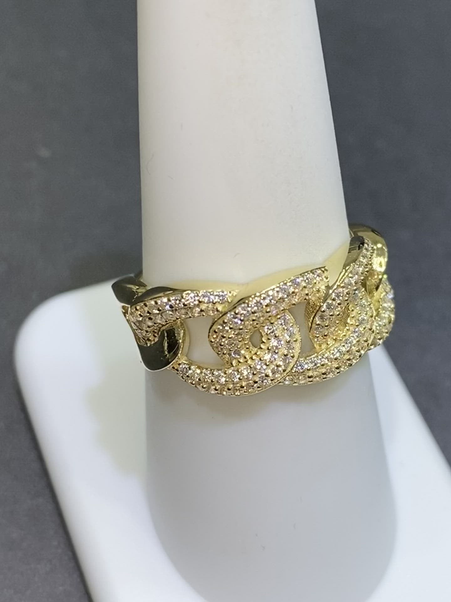10k unisex italian made cuban link ring
