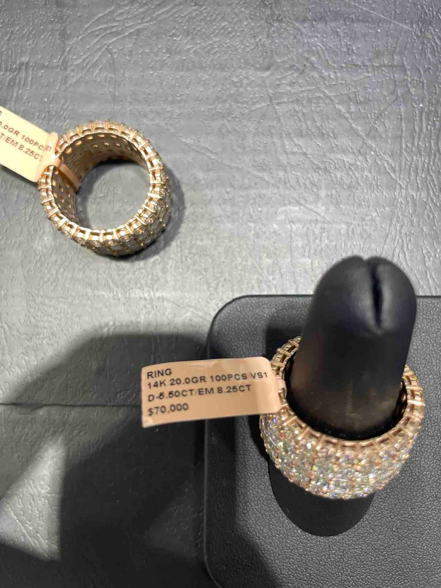 14k Iced Out Diamond Ring