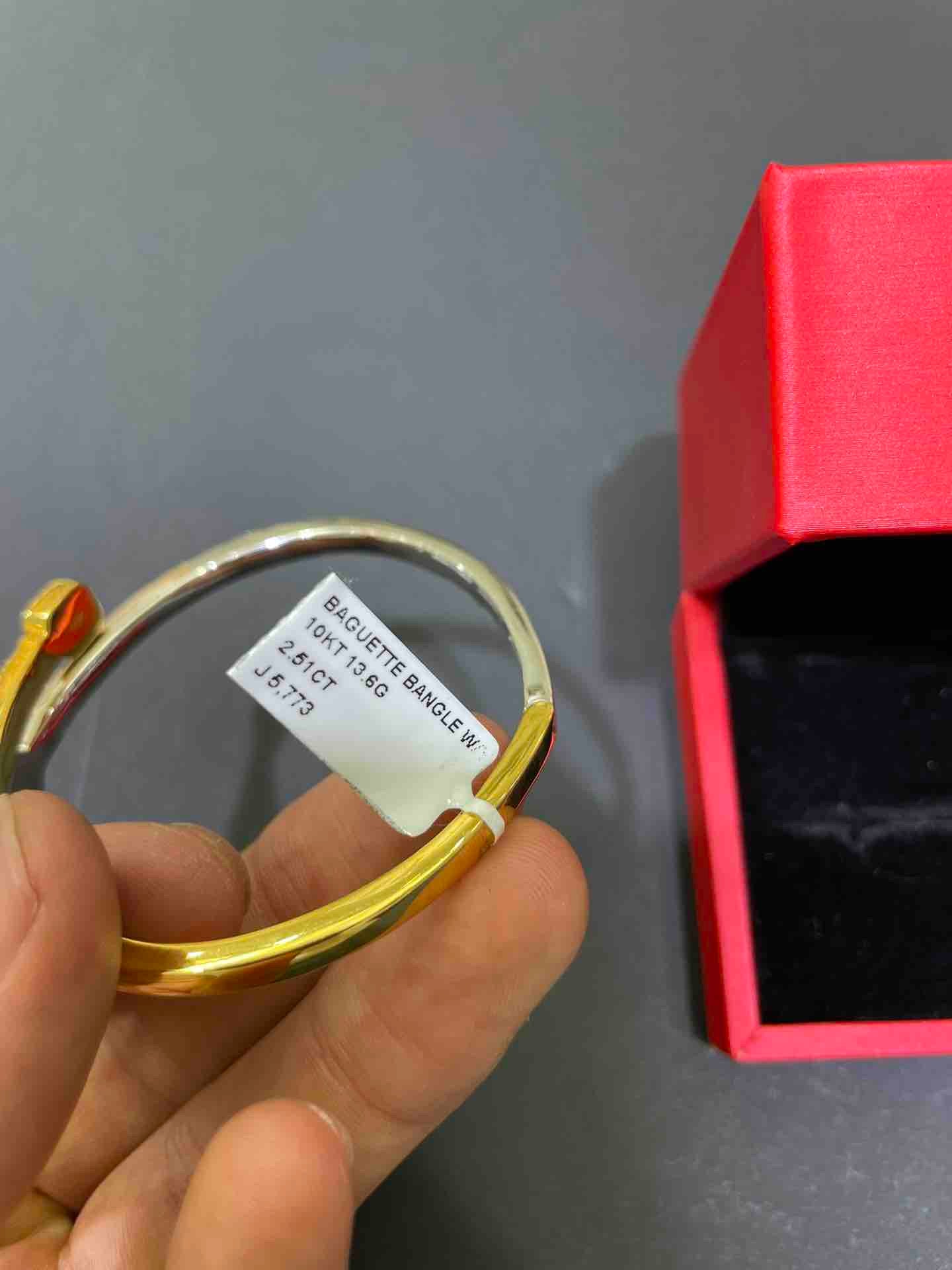 Diamond Baguette Iced Out Bangle Two Tone