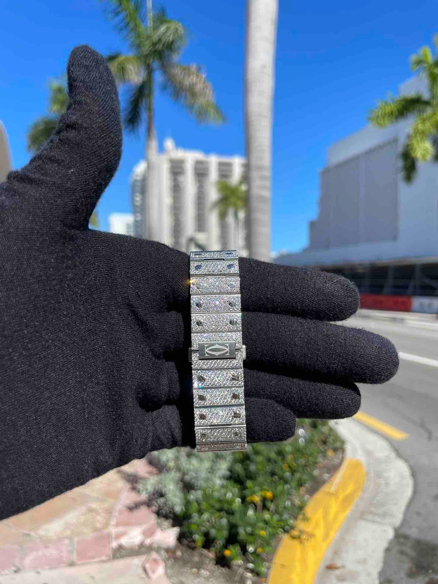41mm Cartier Santos xl "Iced Bustdown" Vs1 Watch