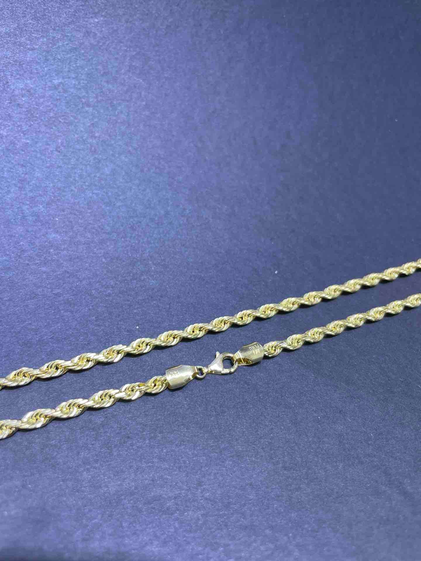14k solid rope chain