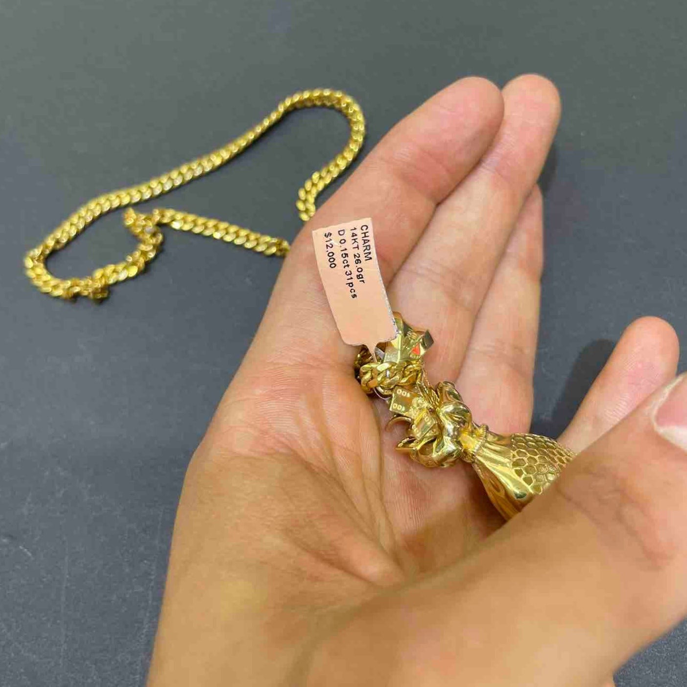 14k Vs-1 Money Bags Custom Diamond Pendant
