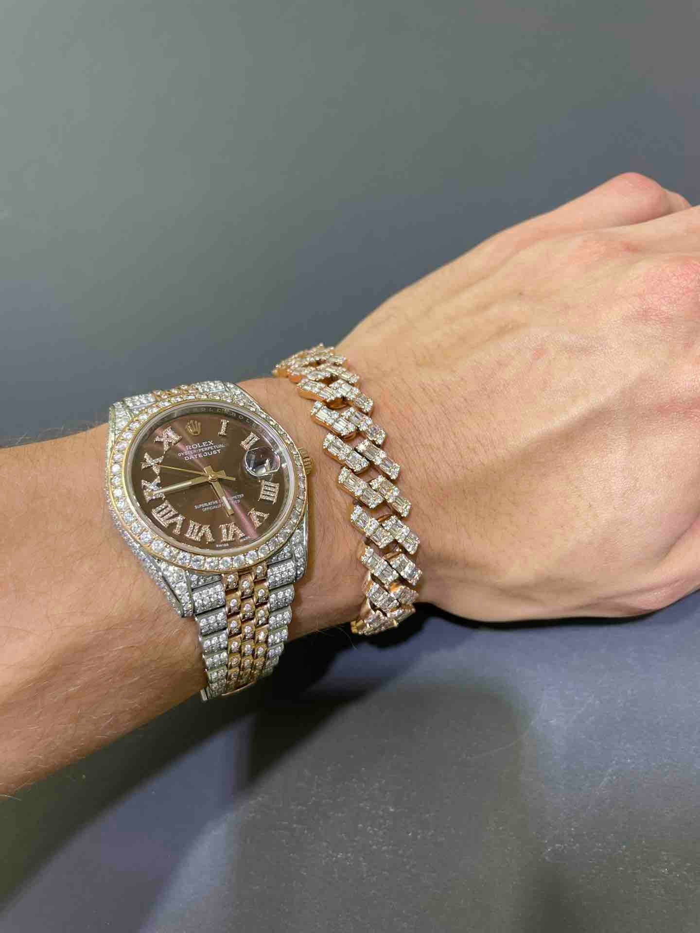 Bust Down Rose Gold Rolex CHOCOLATE DIAL