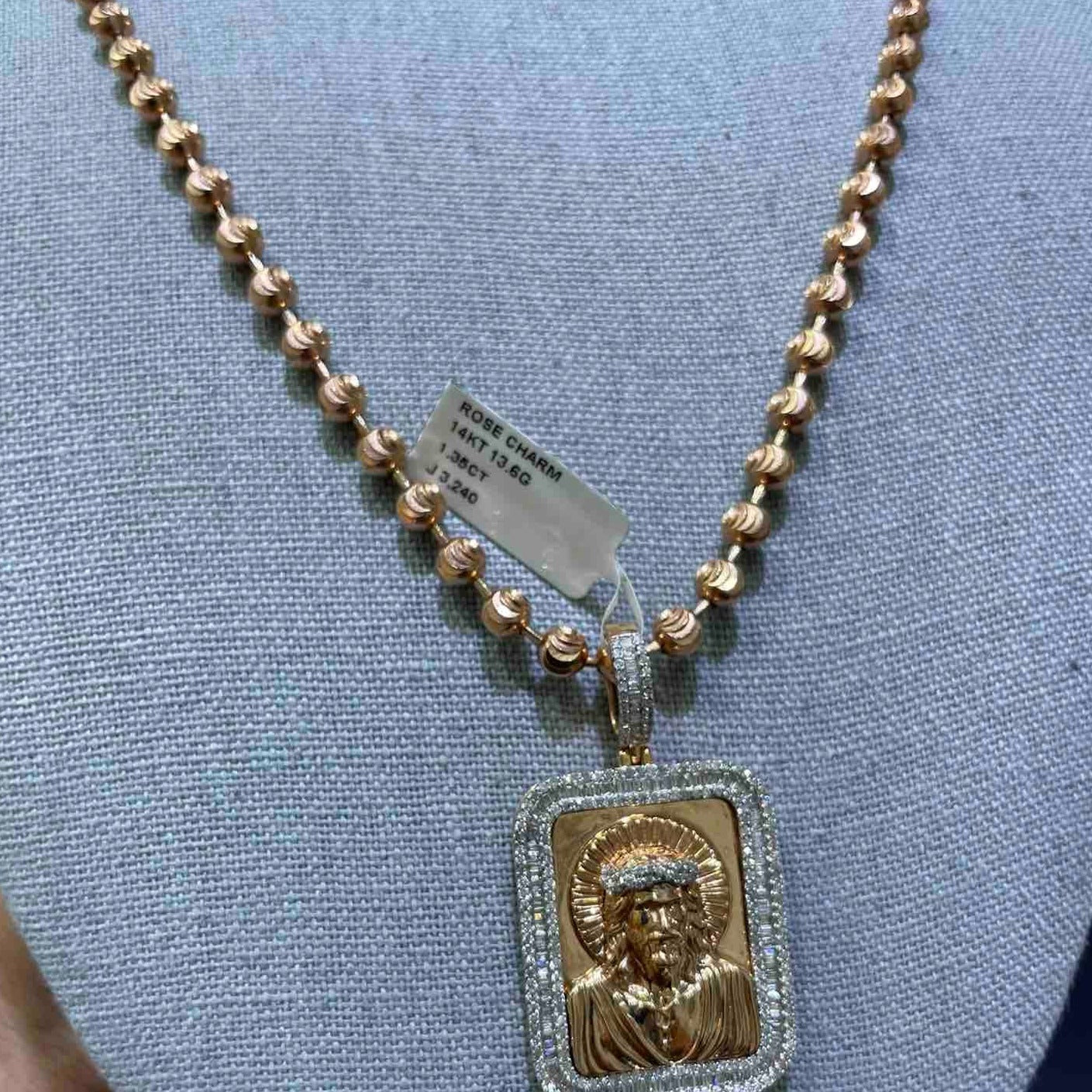 "Rose Gold Ball Chain 10k"