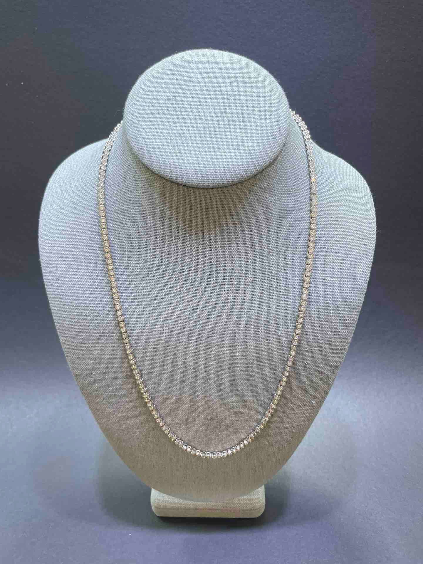 14k iced out "bust down" tennis chain 5 ct vs1 diamonds t.w.