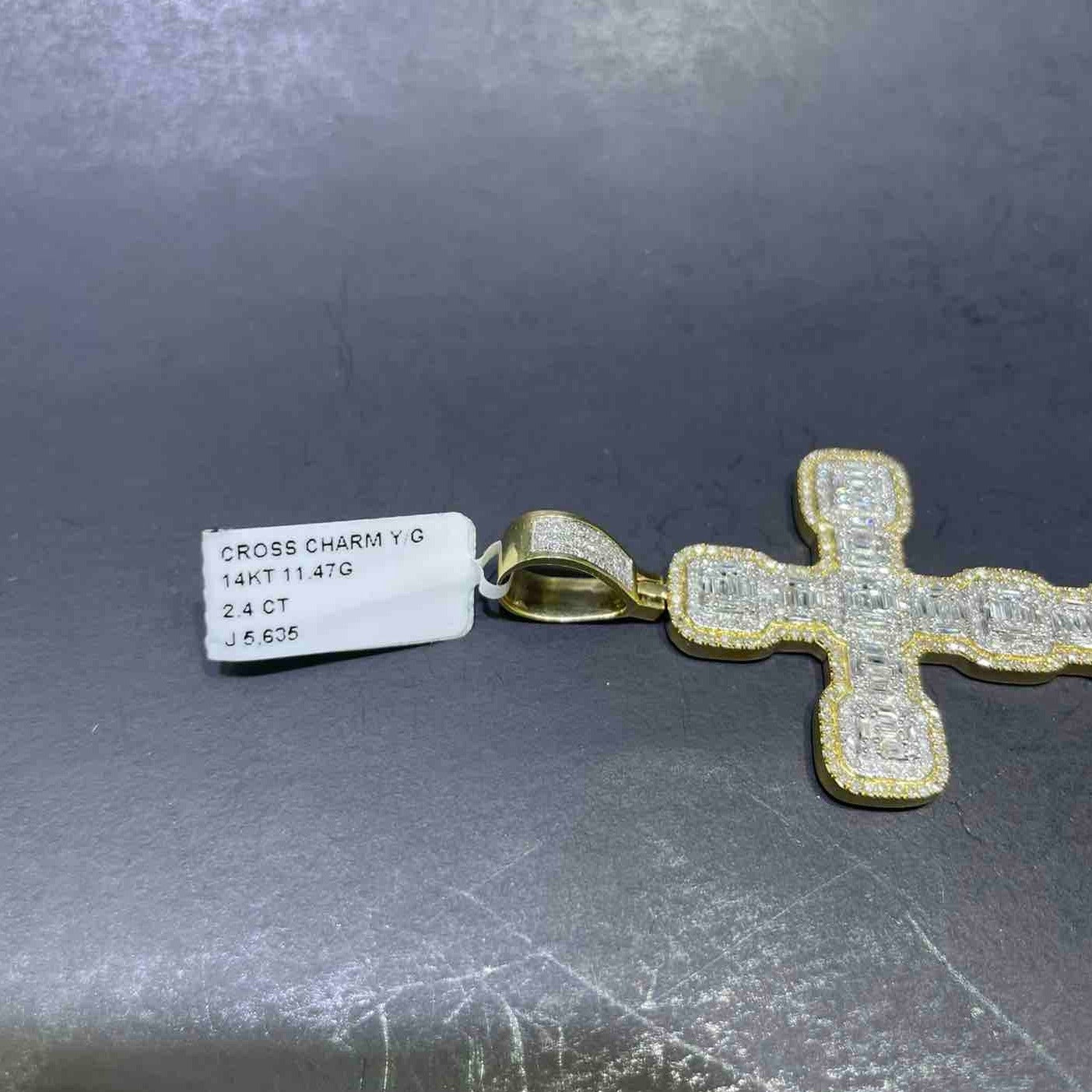 "Iced Out Cross Pendant 14k"