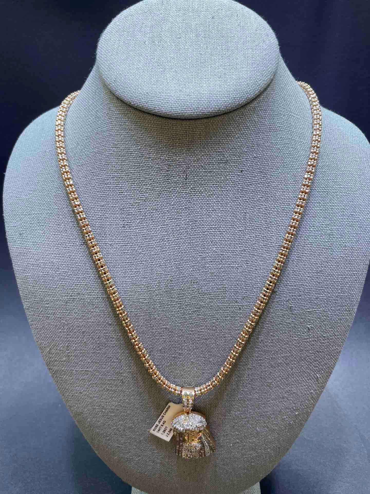 Rose Gold Diamond Cut Italian Men’s Chain