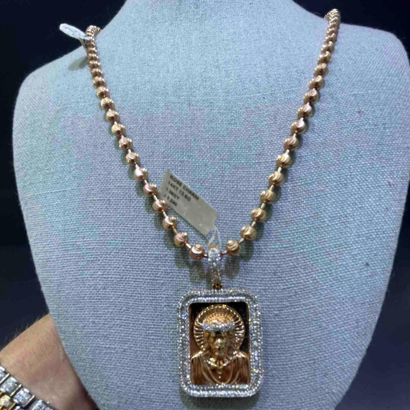 "Rose Gold Ball Chain 10k"