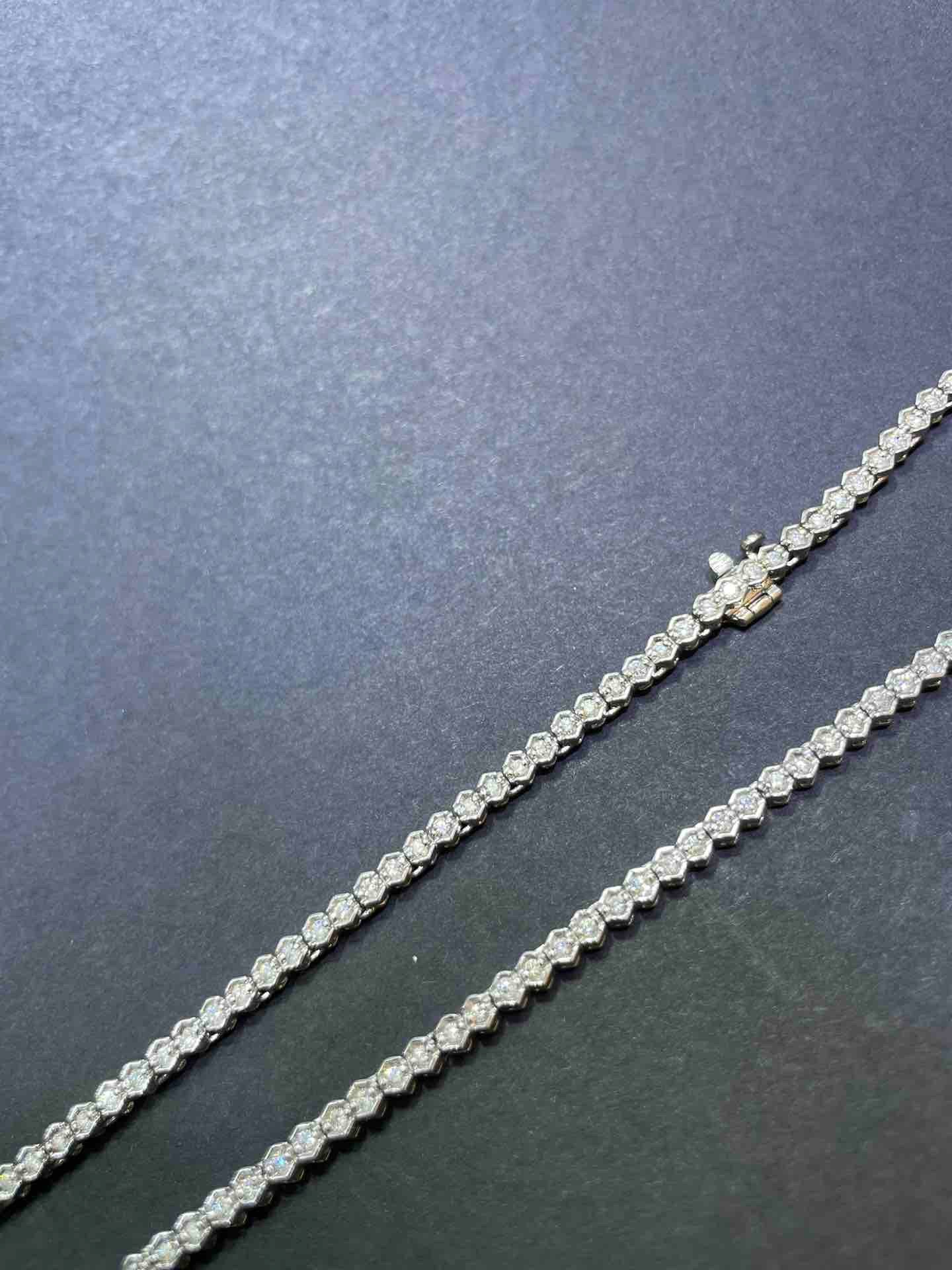 14k iced out "bust down" tennis chain 5 ct vs1 diamonds t.w.