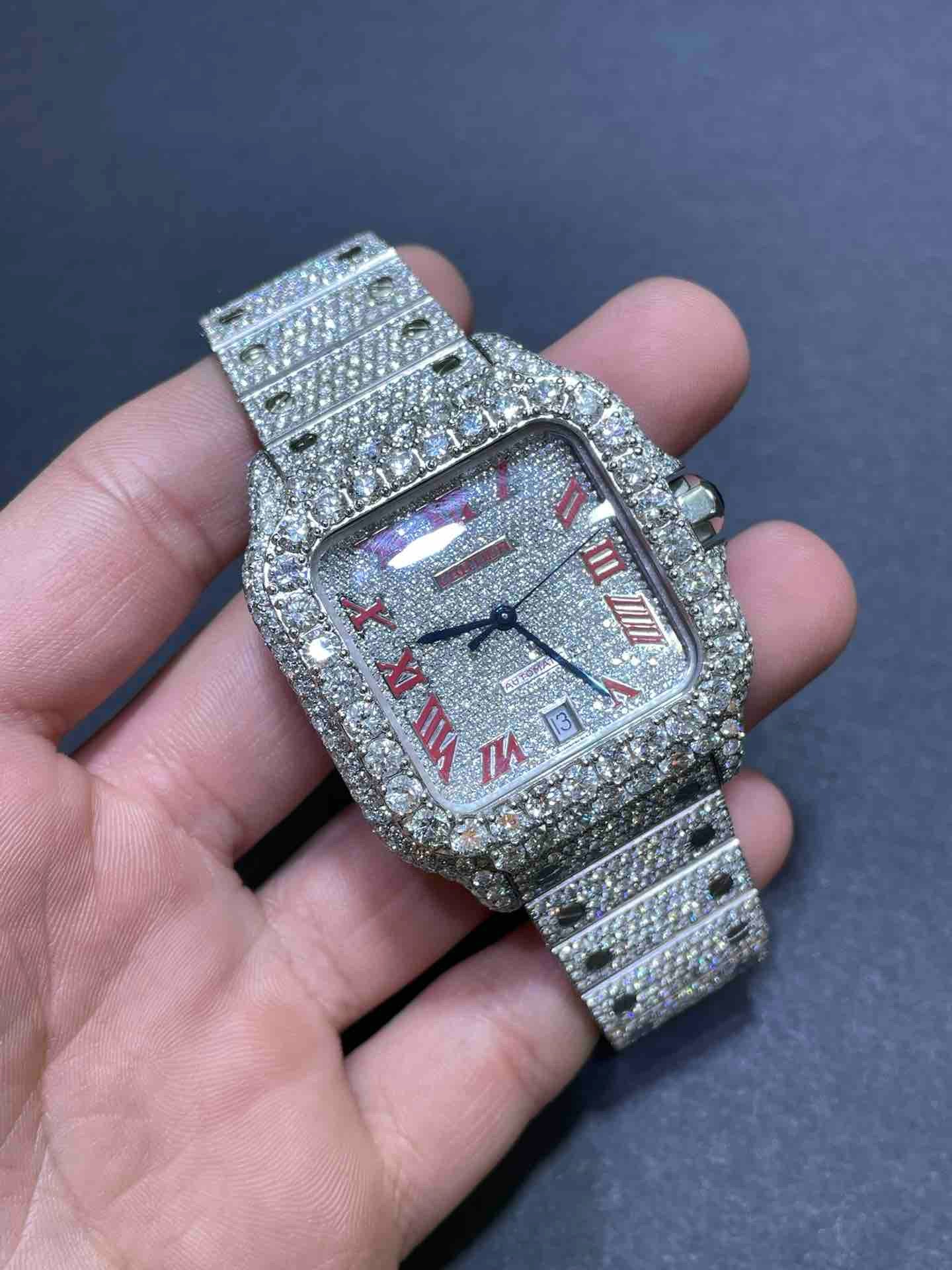 41mm Cartier Xl Vvs-1 "iced bust down" 25 cts "Avalanche" iced out watch