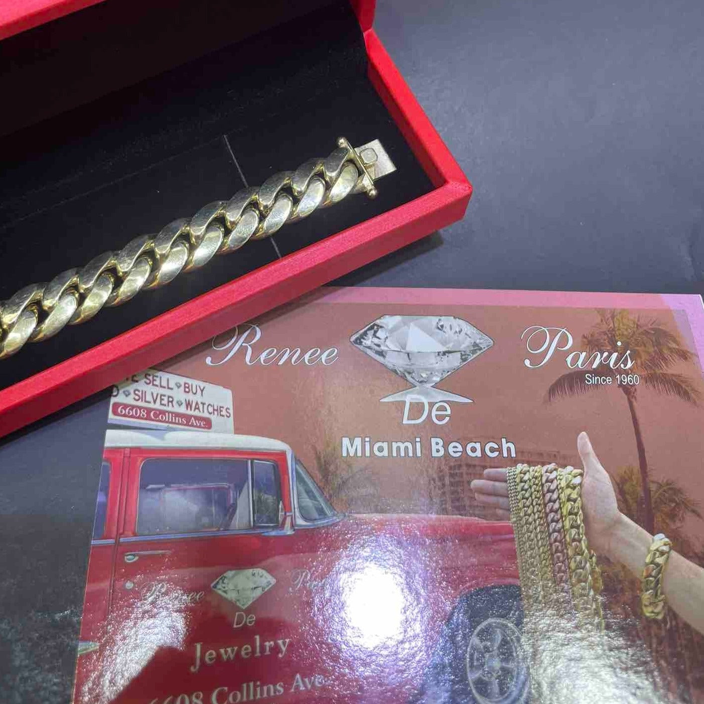 "mens gold miami cuban bracelet"