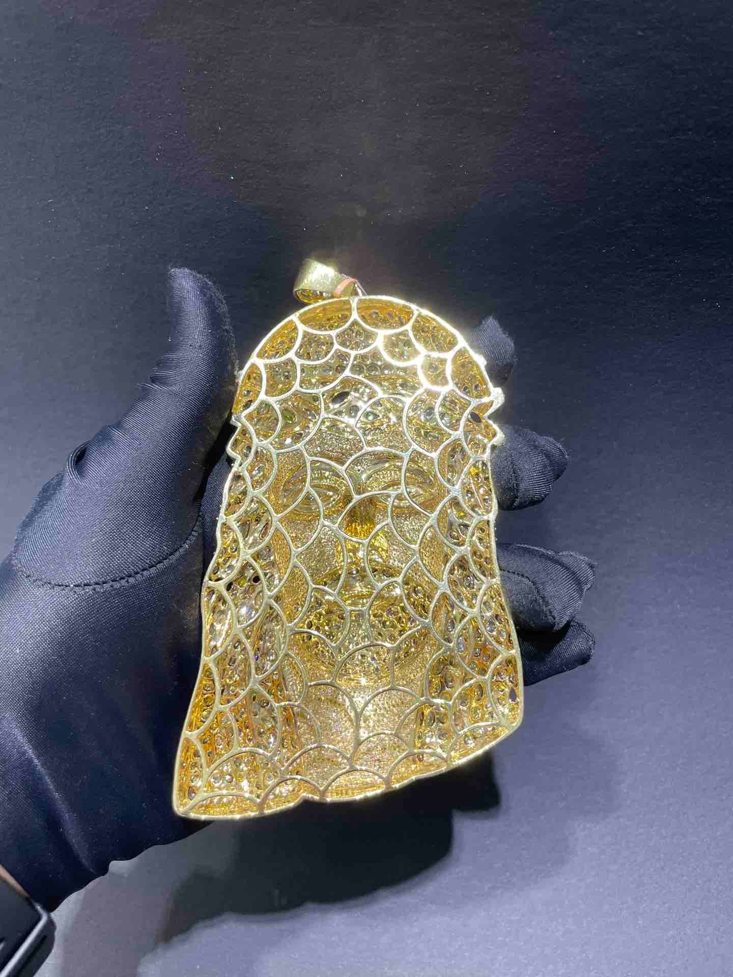 14k Diamond Jesus Charm