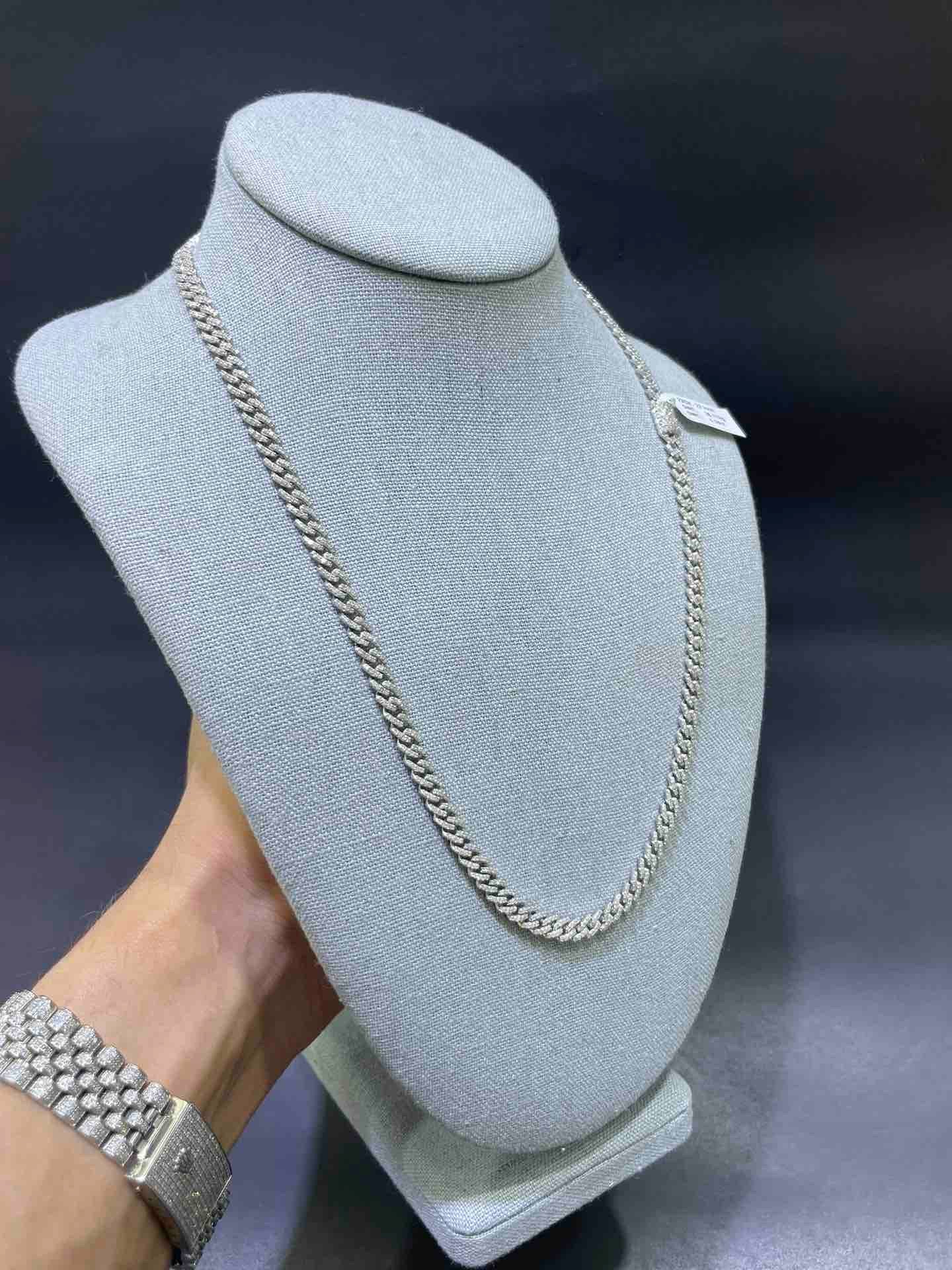 Iced Cuban Link Chain White Gold