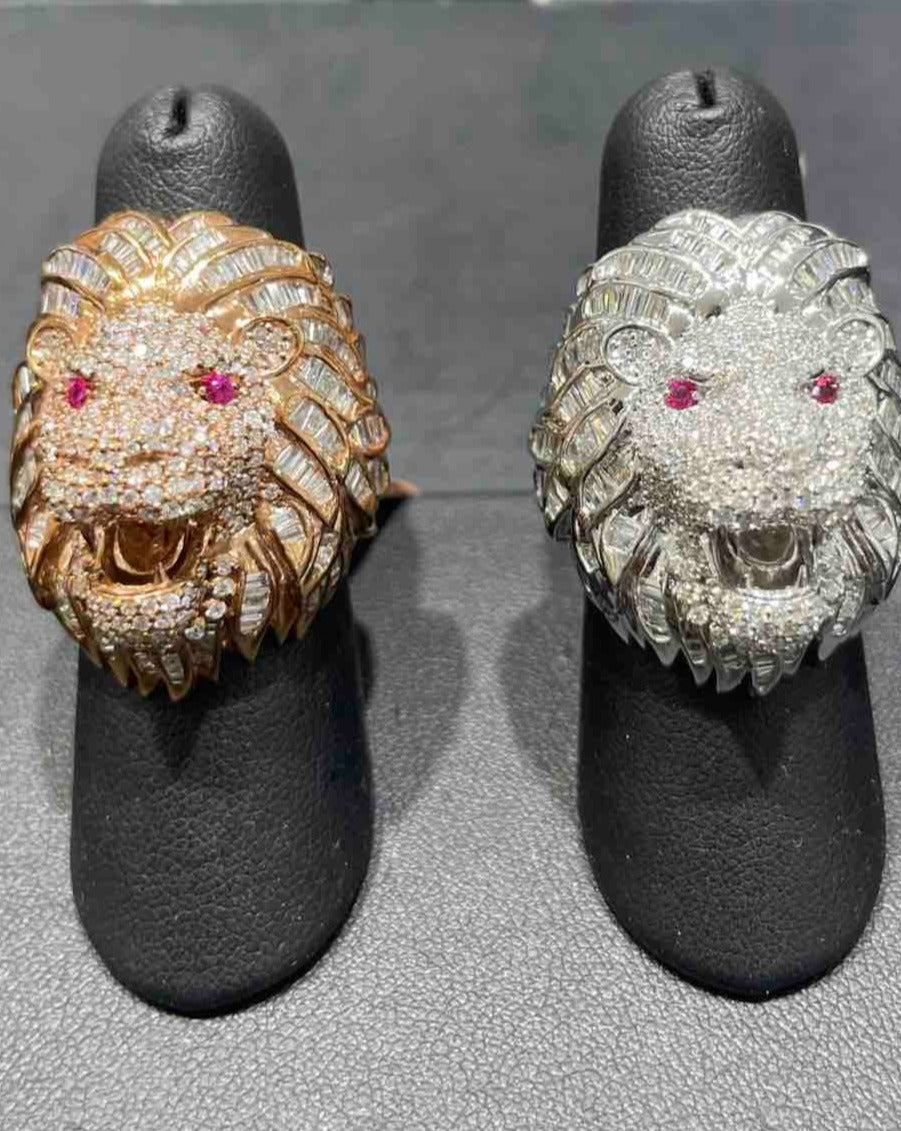 VS1 ICED OUT LION RING