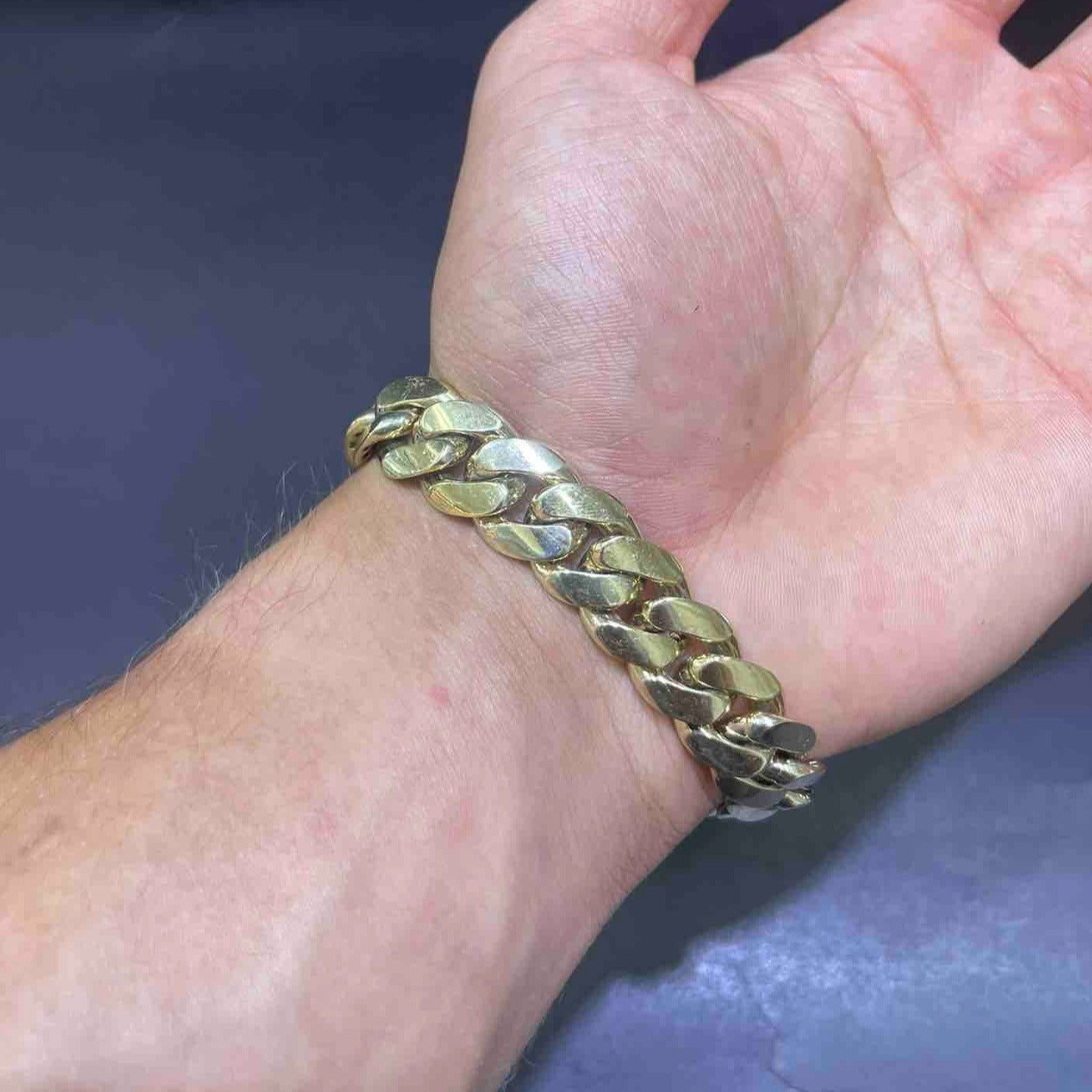 "mens gold miami cuban bracelet"