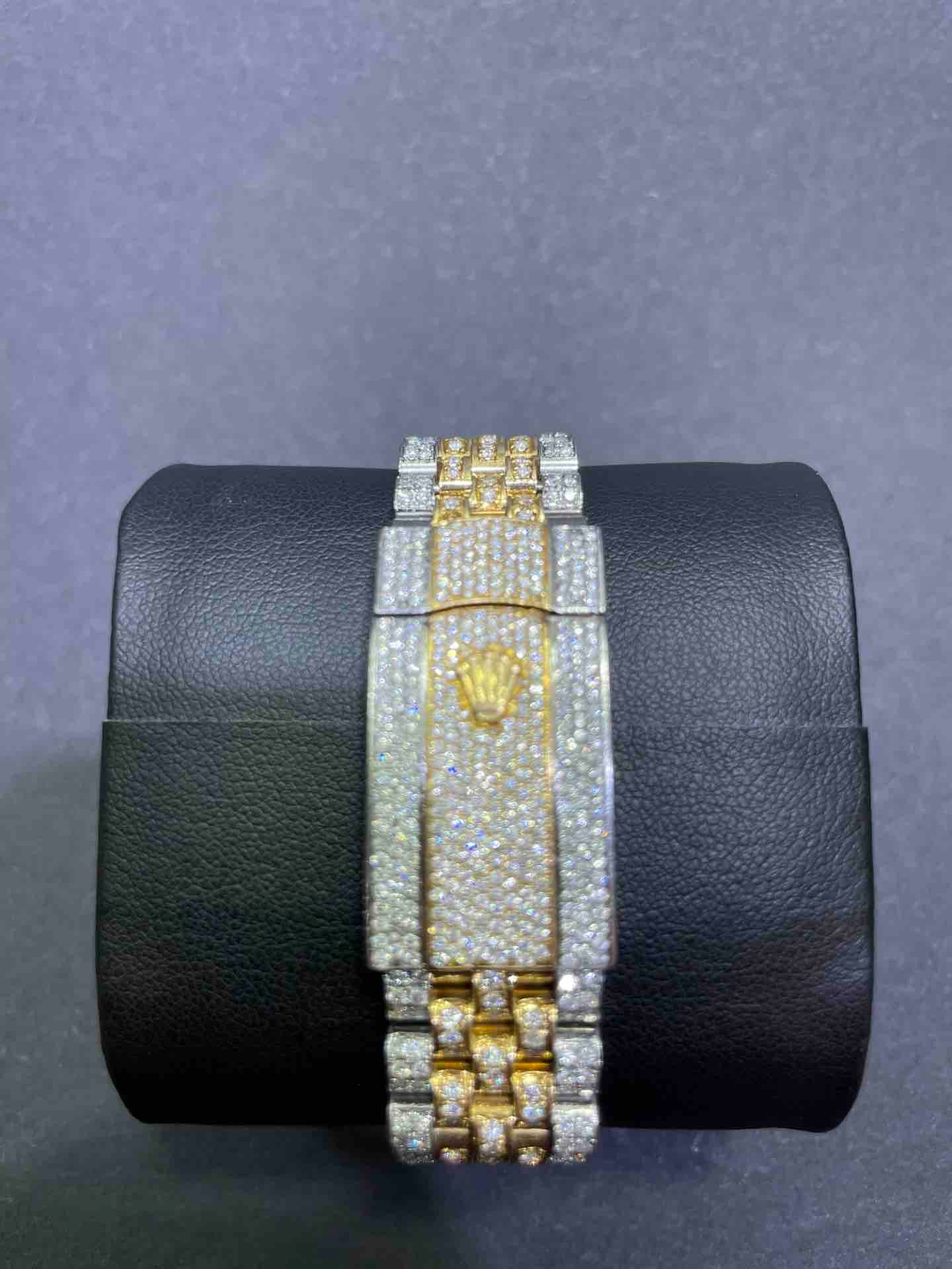 41mm rolex bust down yellow two tone with 29 cts VS1 diamonds