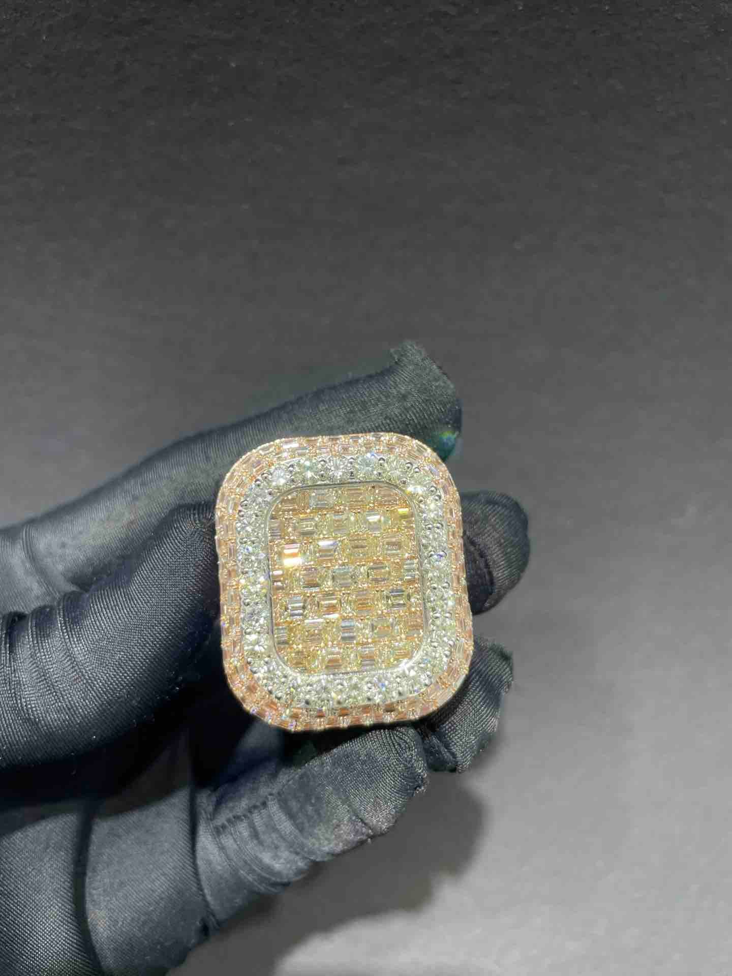 14k Big Boy Emerald Cut Iced Out