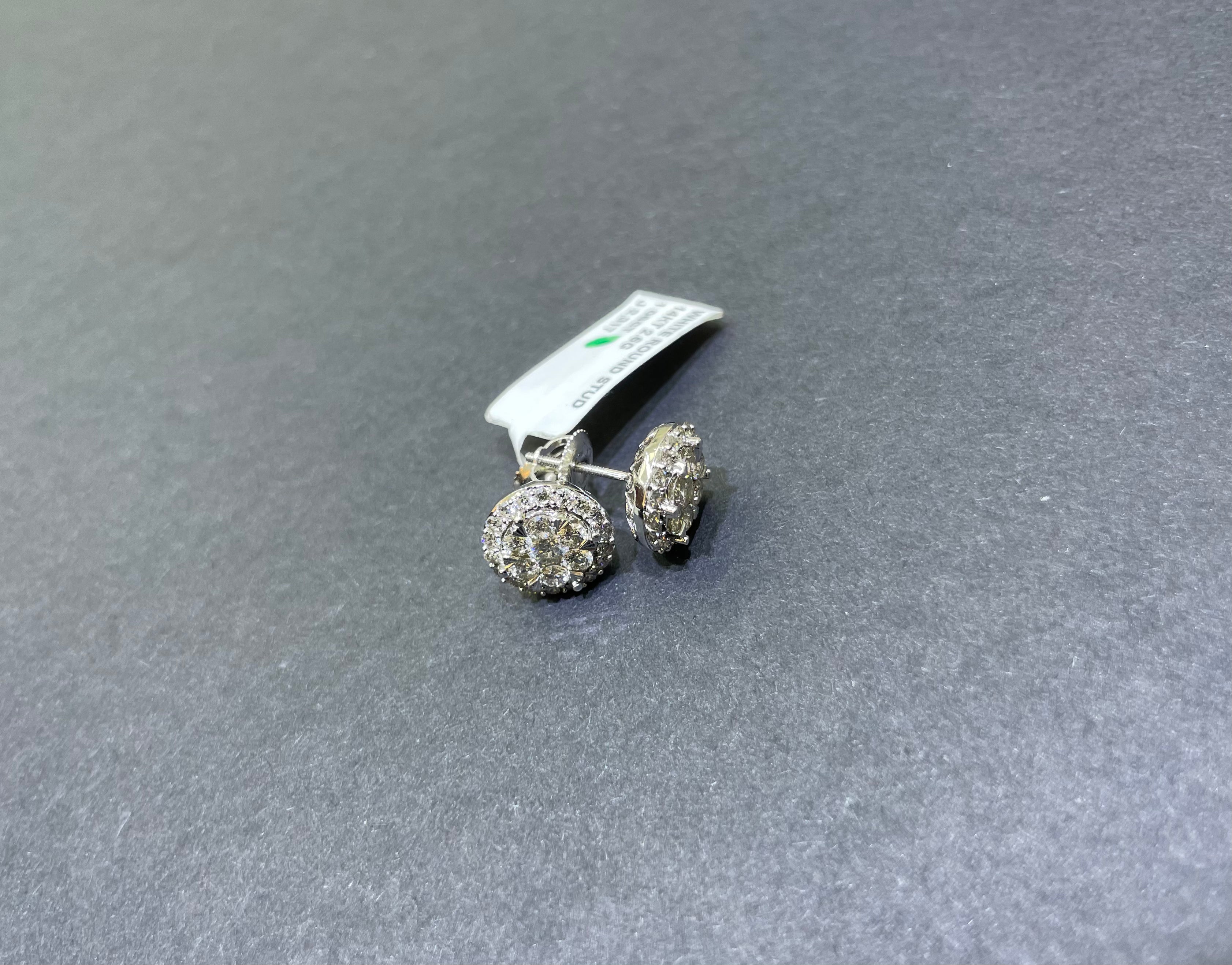 SUPER ICED EARRING STUDS 14k