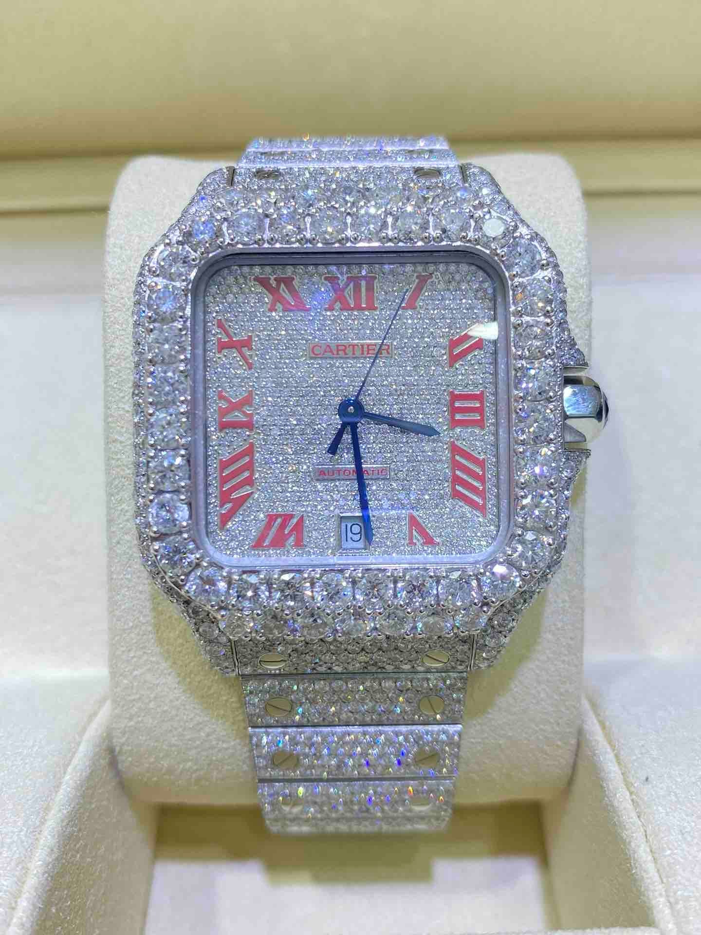 iced out cartier santos